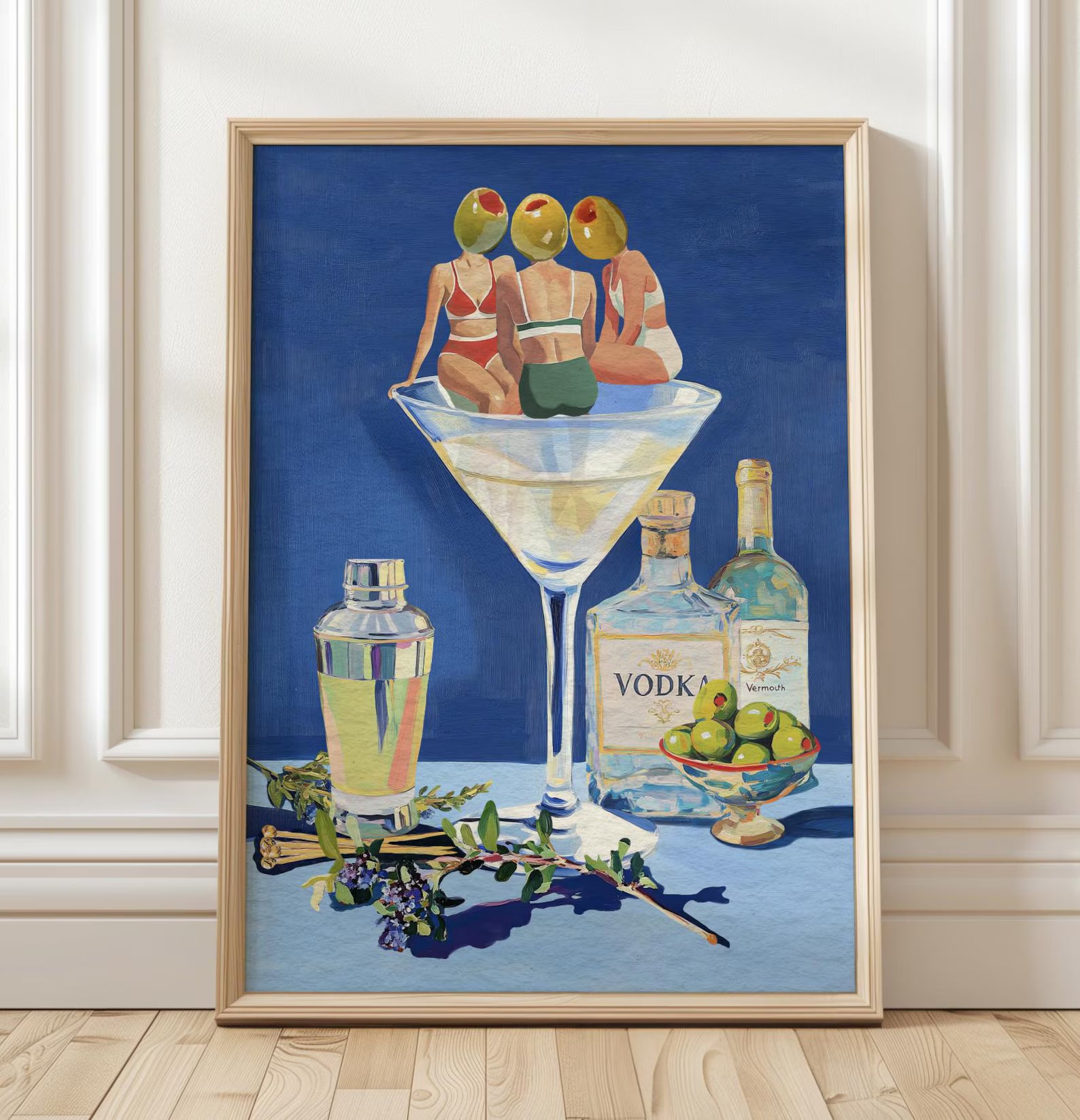 Vintage Dirty Martini Bar Print - Retro Cocktail Wall Art for Home Bar & Kitchen Decor