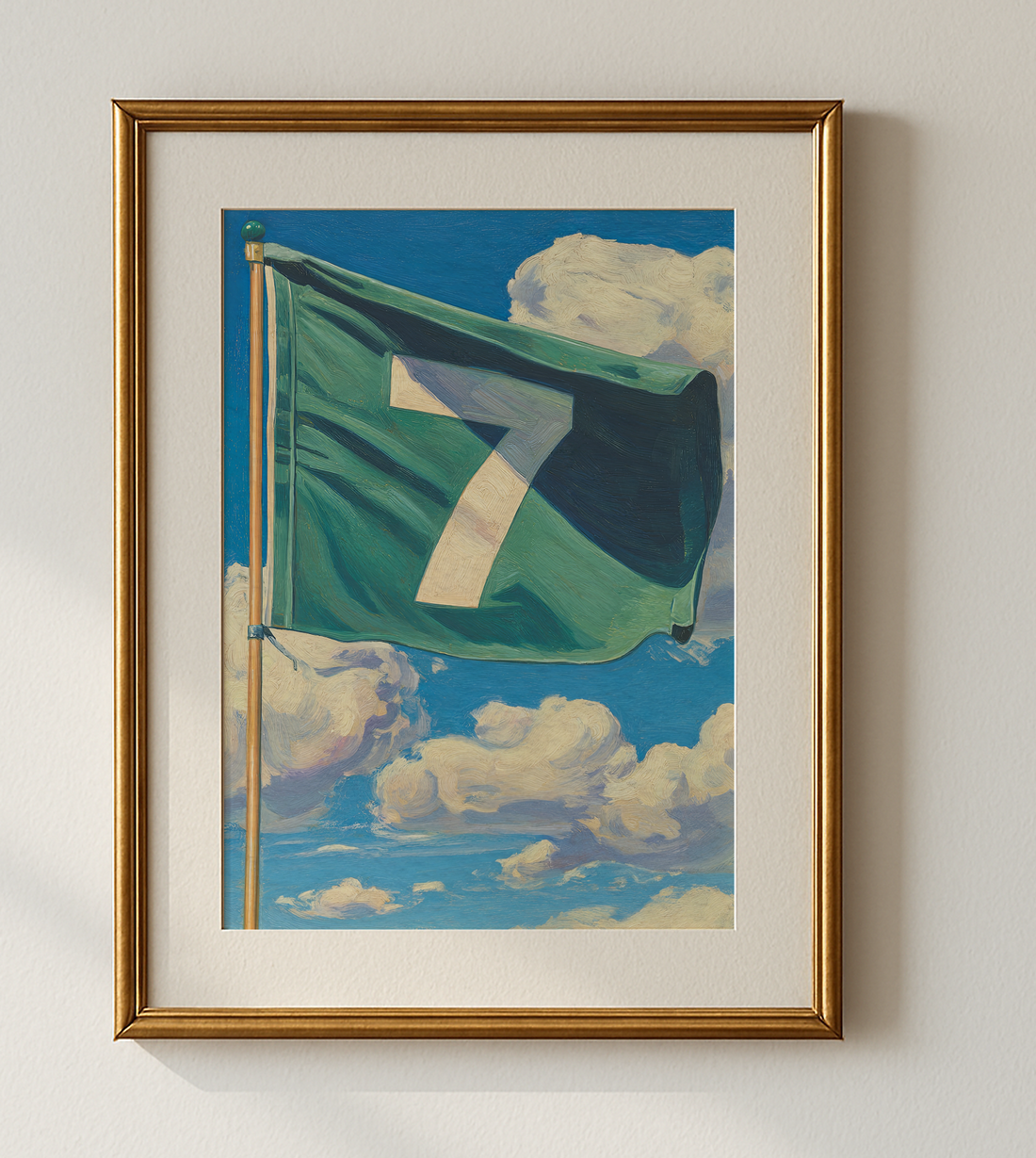 7th Hole Golf Art Print for man cave or home bar wall decor