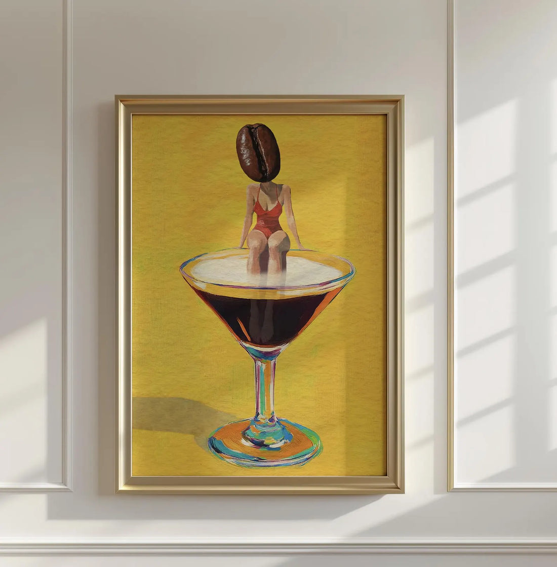 Chic Coffee Martini Girl Bar Print - retro coffee wall art for kitchen nook