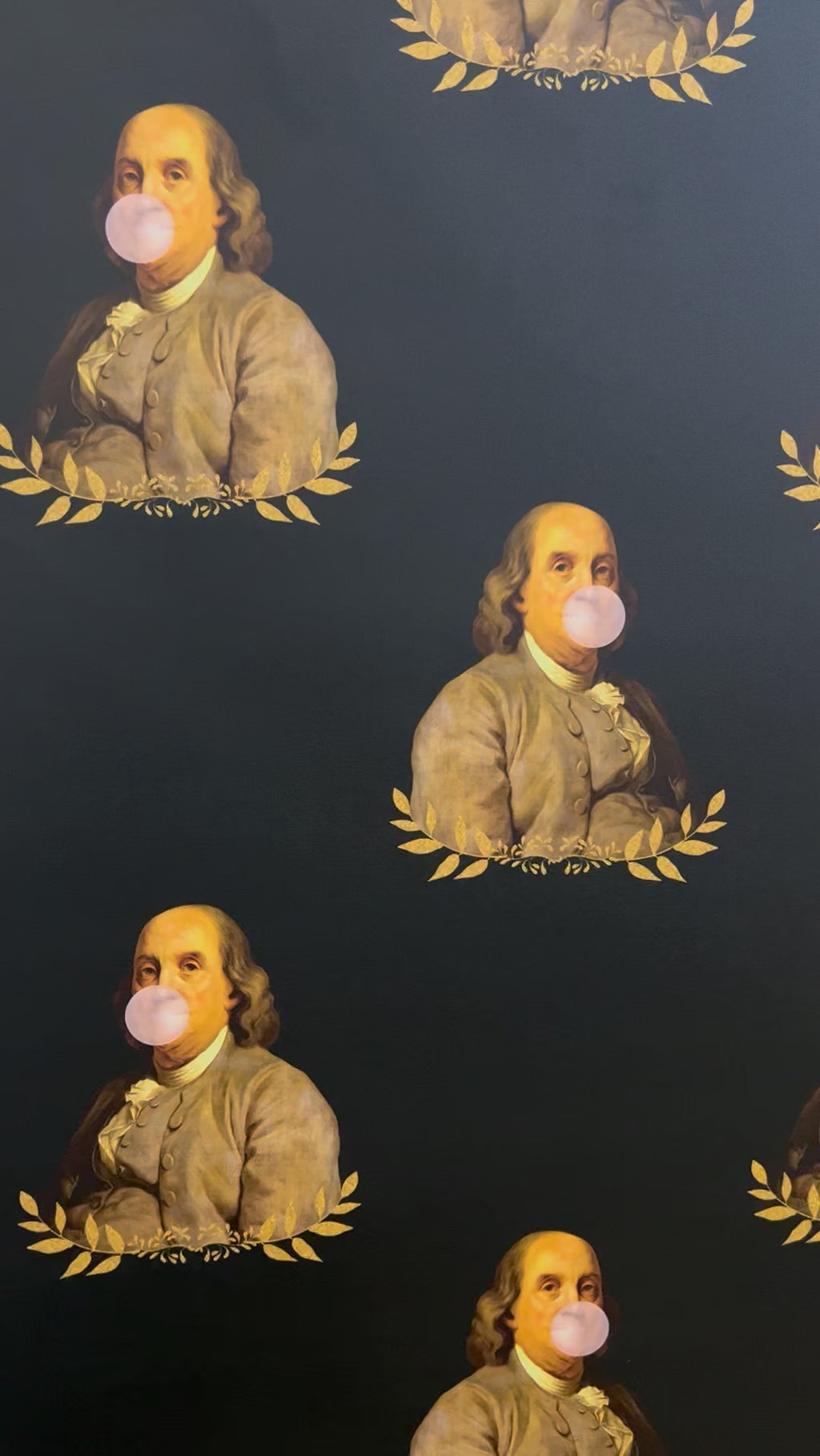 Benjamin Franklin Bubble Gum Glitter Leaf Funny Wallpaper