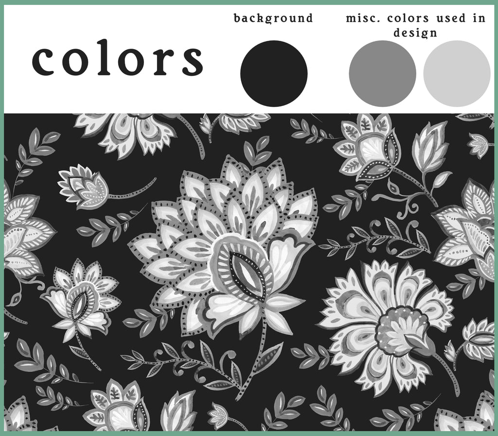 Bohemian Whimsy Floral - Noir Wallpaper
