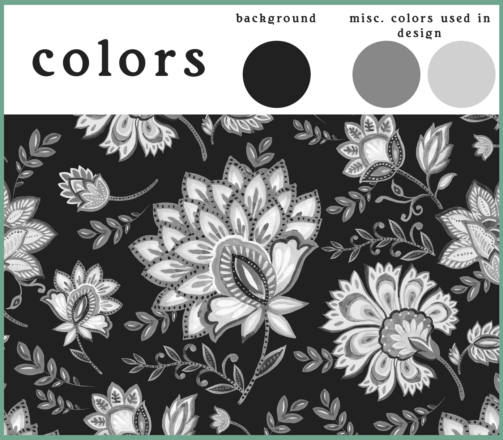 Bohemian Whimsy Floral - Noir Wallpaper