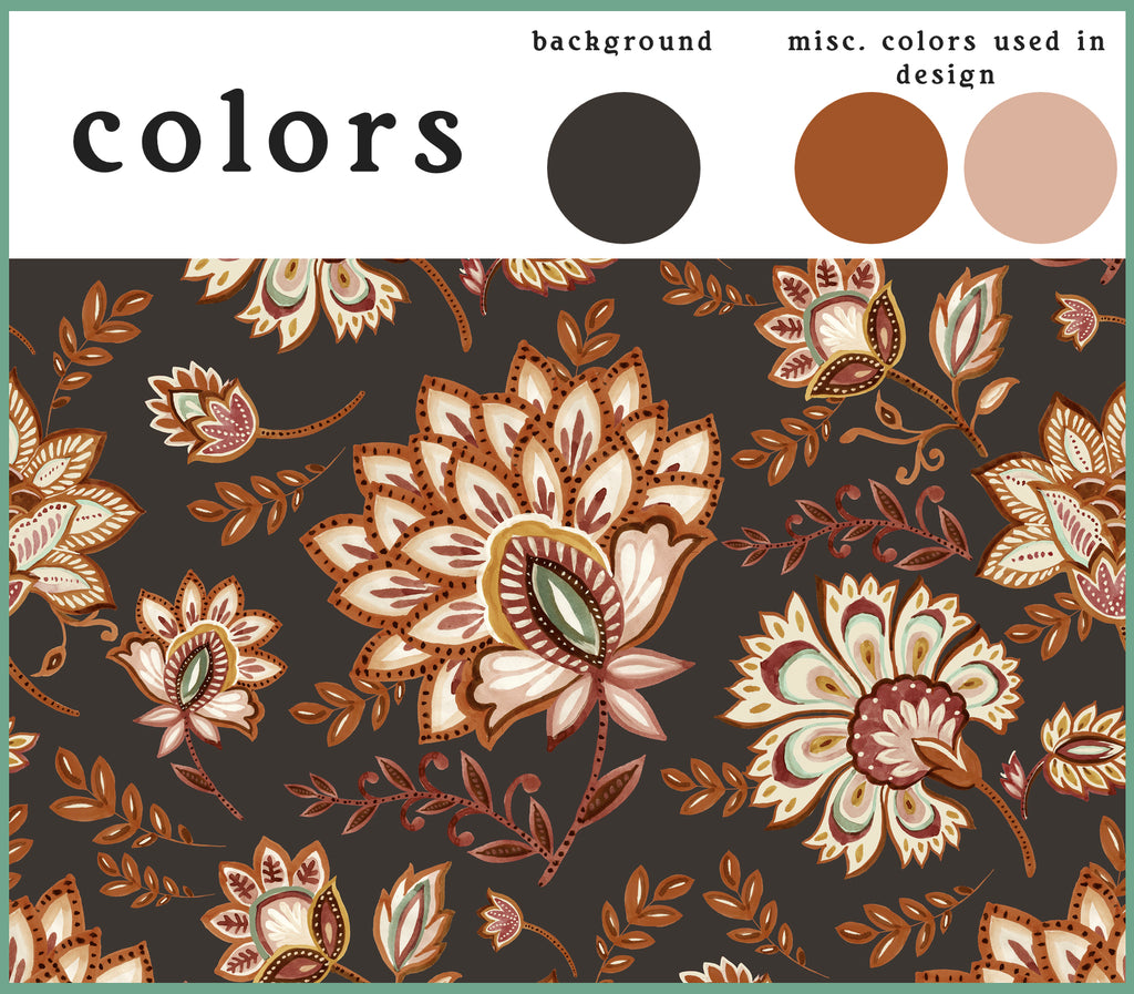Bohemian Whimsy Floral - Cocoa Wallpaper