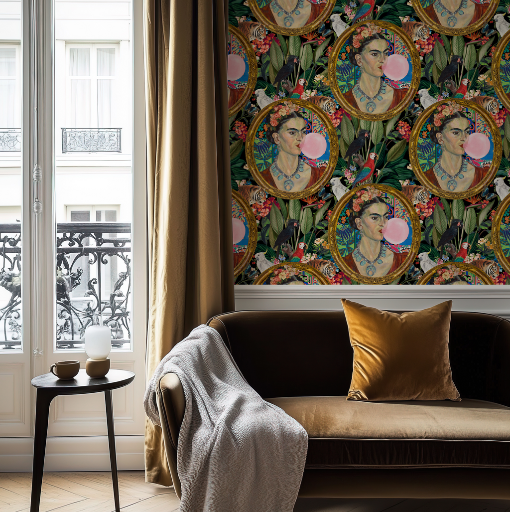 Frida Kahlo Inspired Boho Botanical Tropical Wallpaper