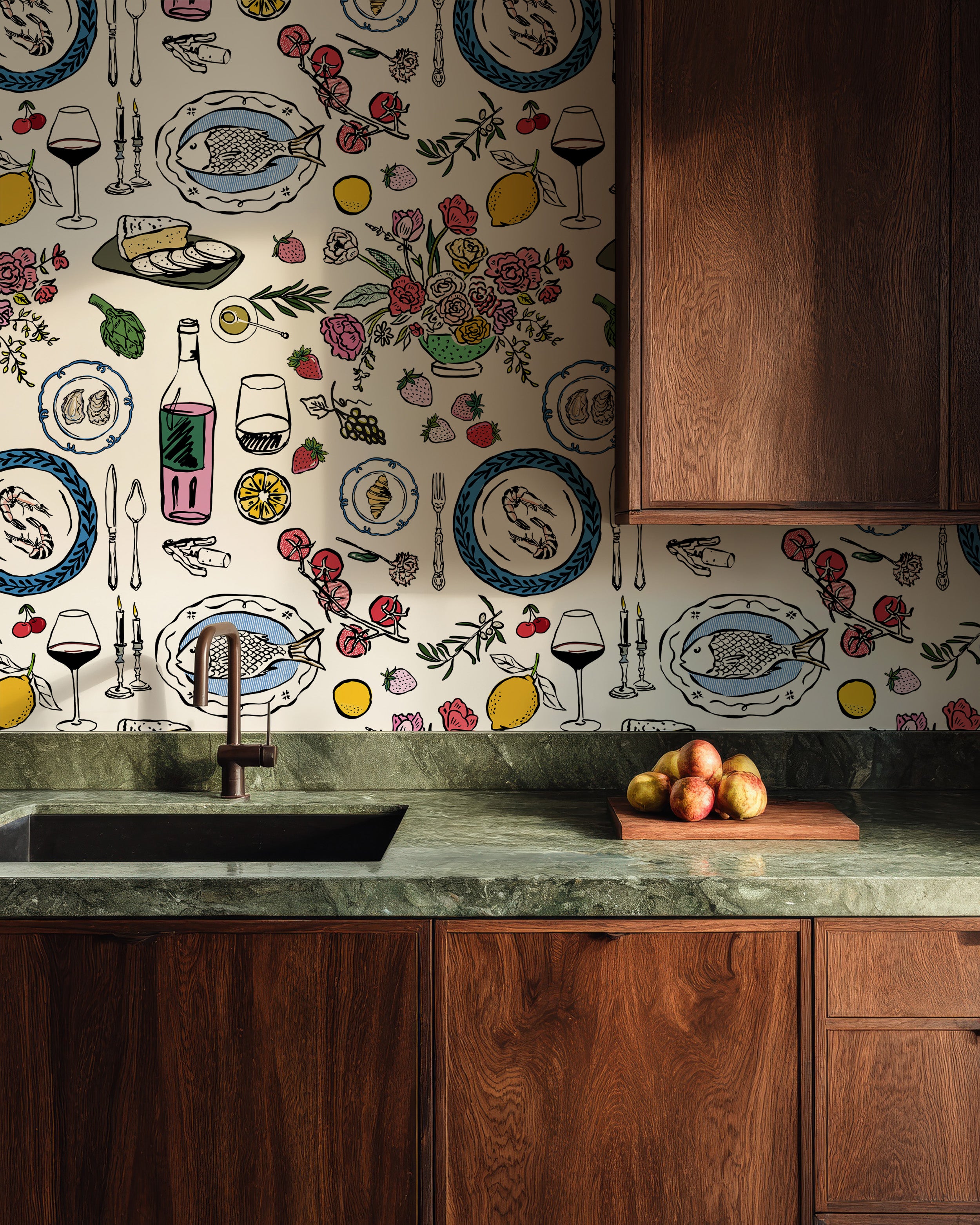 Sunday Dinner Tablescape Wallpaper