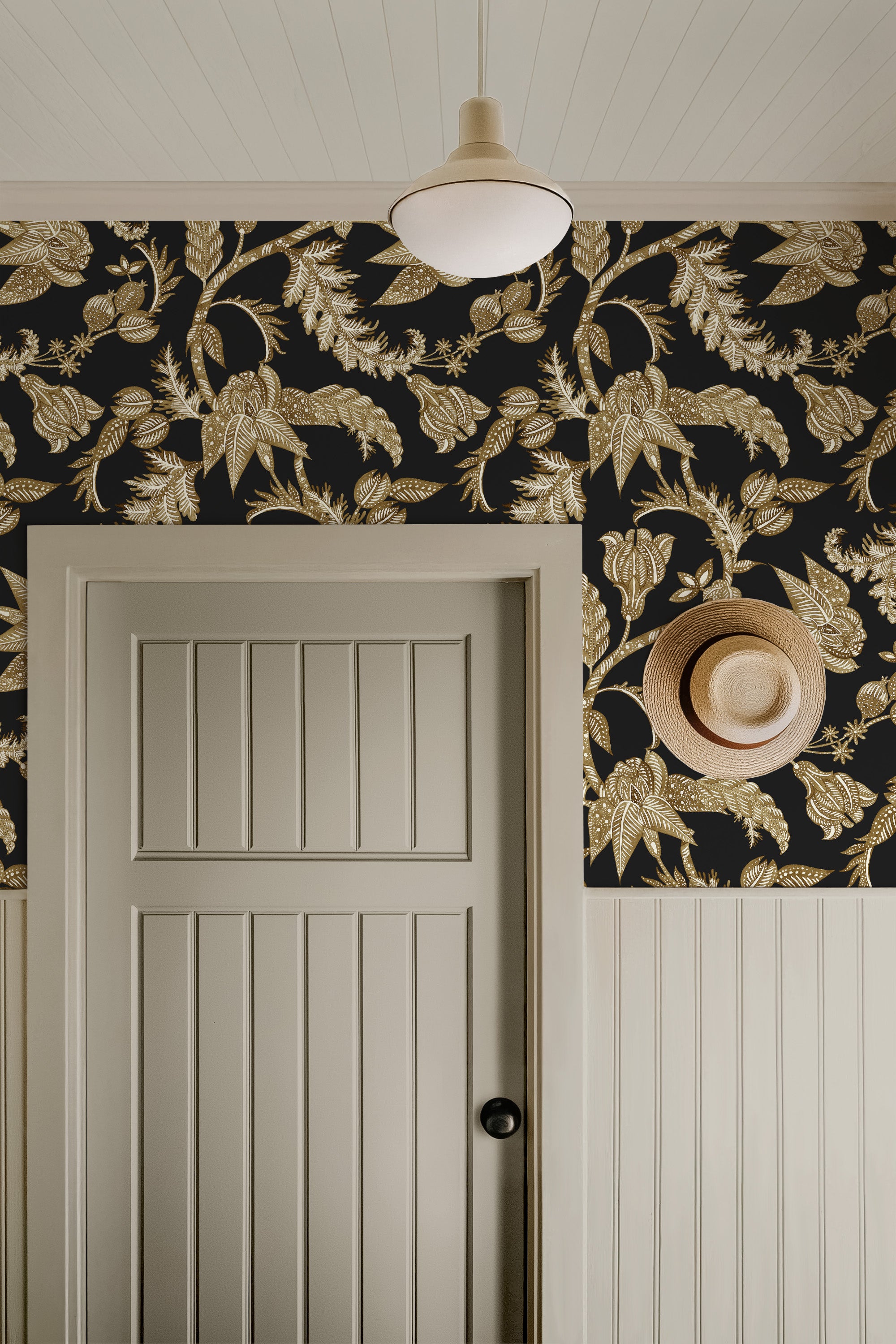 Antique Botanical Etching / Charcoal Wallpaper - Image 2 by RebelMod