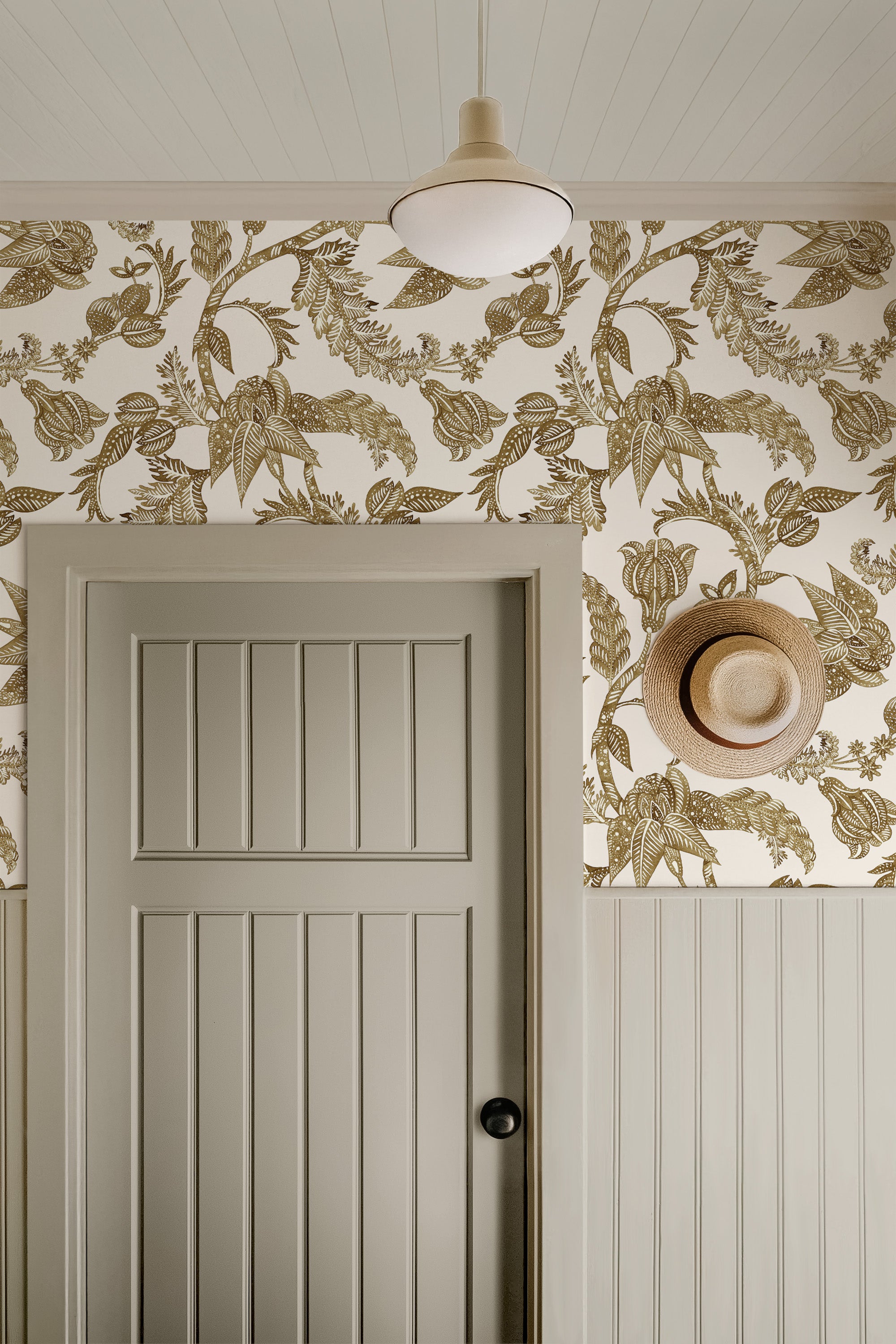 Antique Botanical Etching / Cream Wallpaper - Image 2 by RebelMod