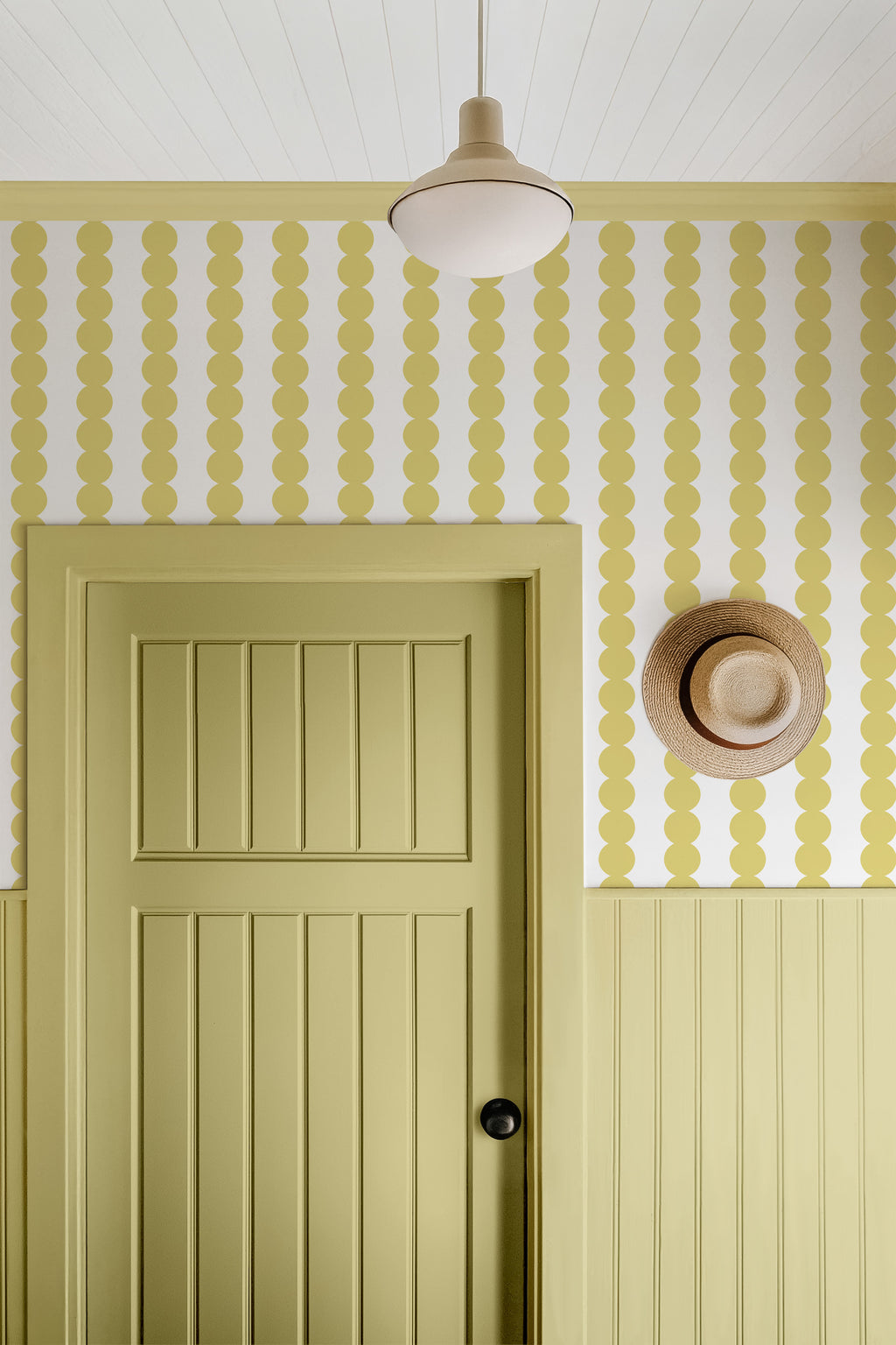 Scallop Stripe Yellow Wallpaper - Image 4 by RebelMod