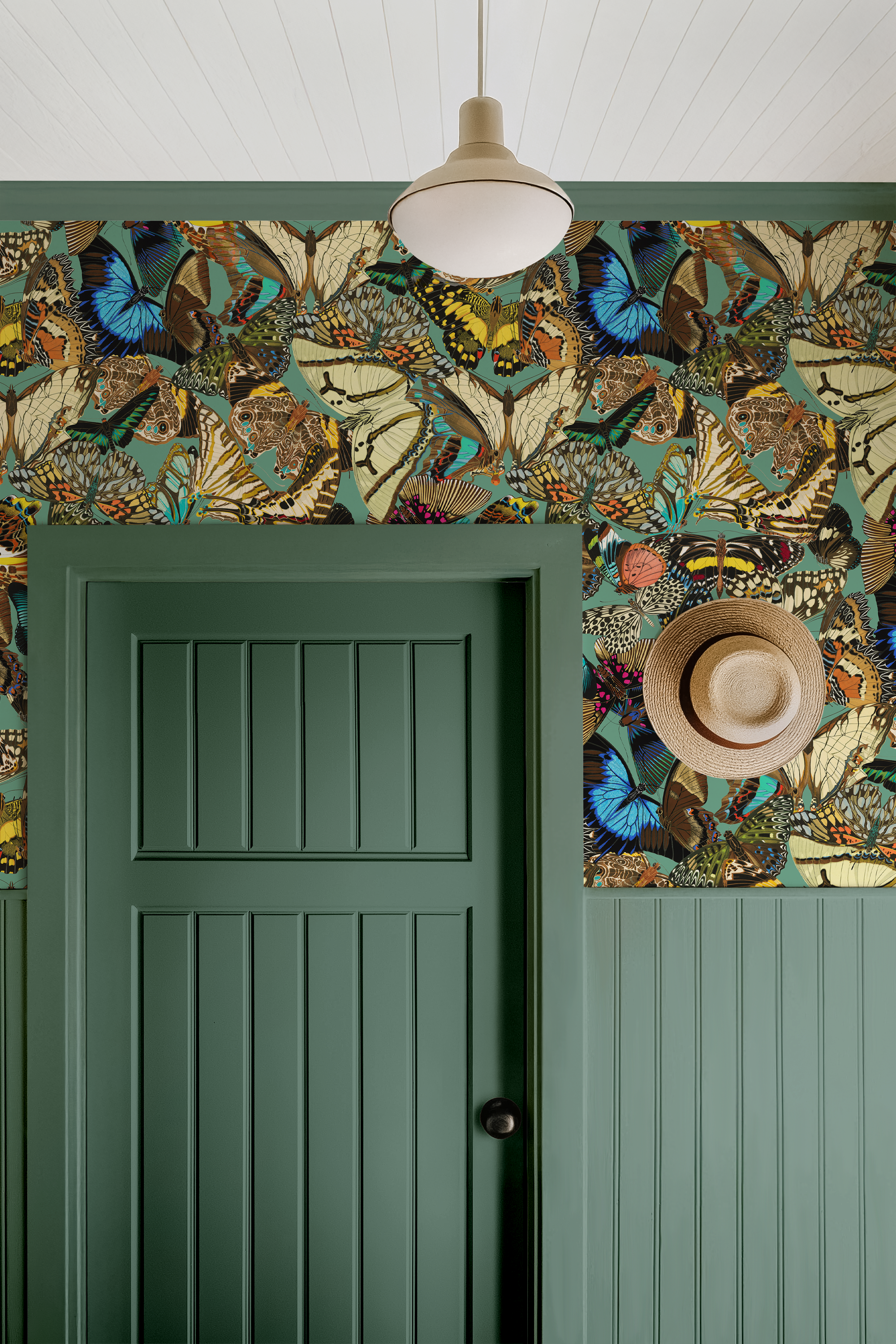 Butterfly Cabinet Teal Wallpaper - Image 3 by RebelMod