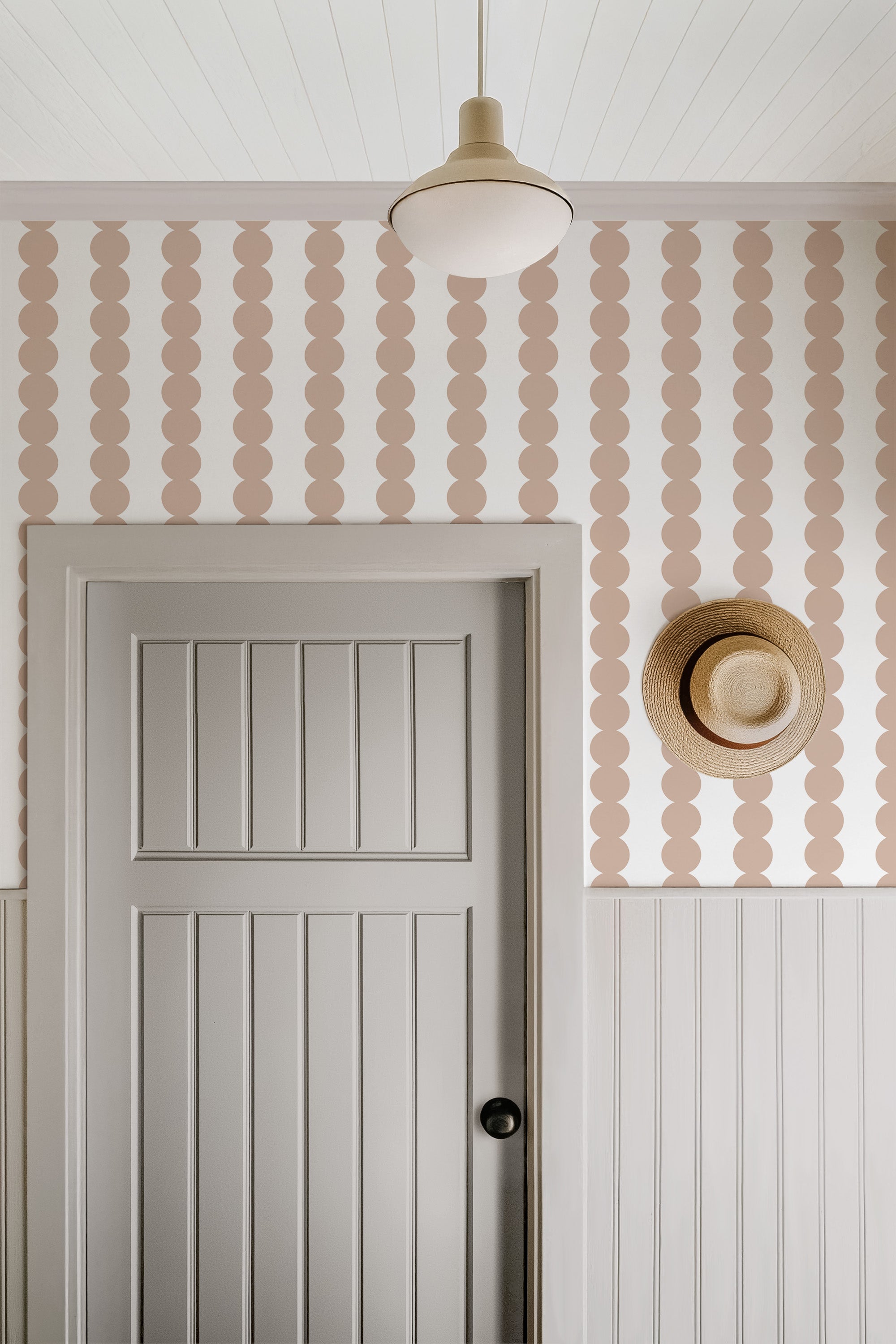Scallop Stripe Muted Pink Wallpaper - Image 4 by RebelMod