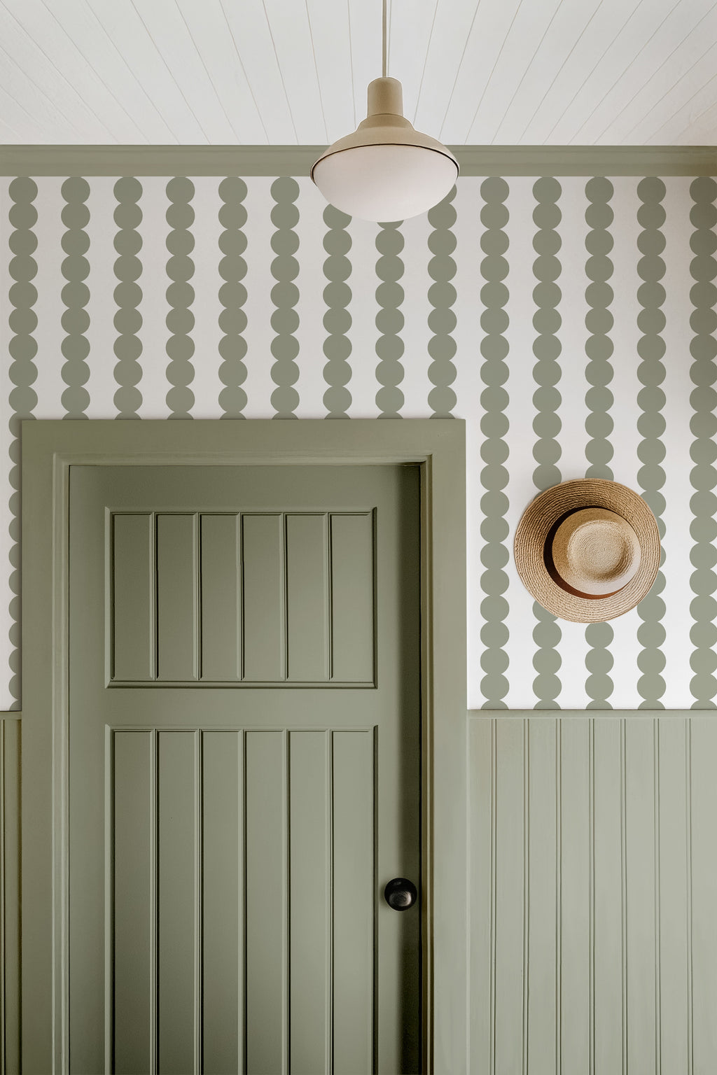 Scallop Stripe Taupe Wallpaper - Image 4 by RebelMod