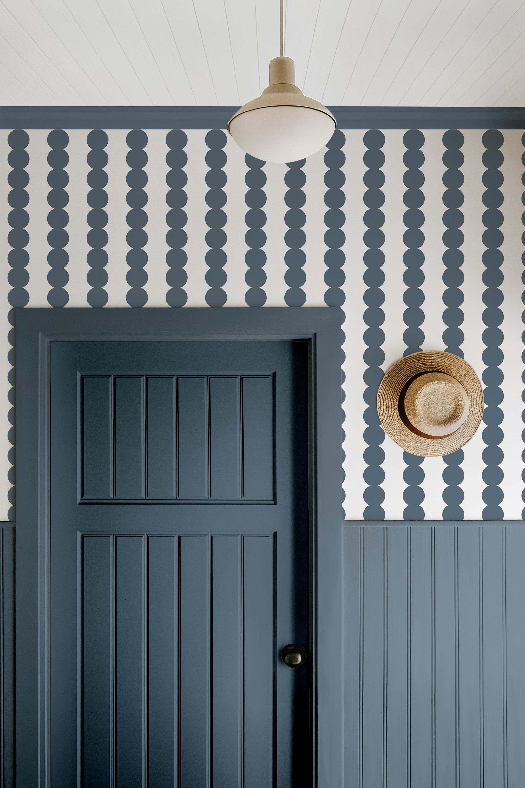 Scallop Stripe Dark Gray Wallpaper - Image 3 by RebelMod
