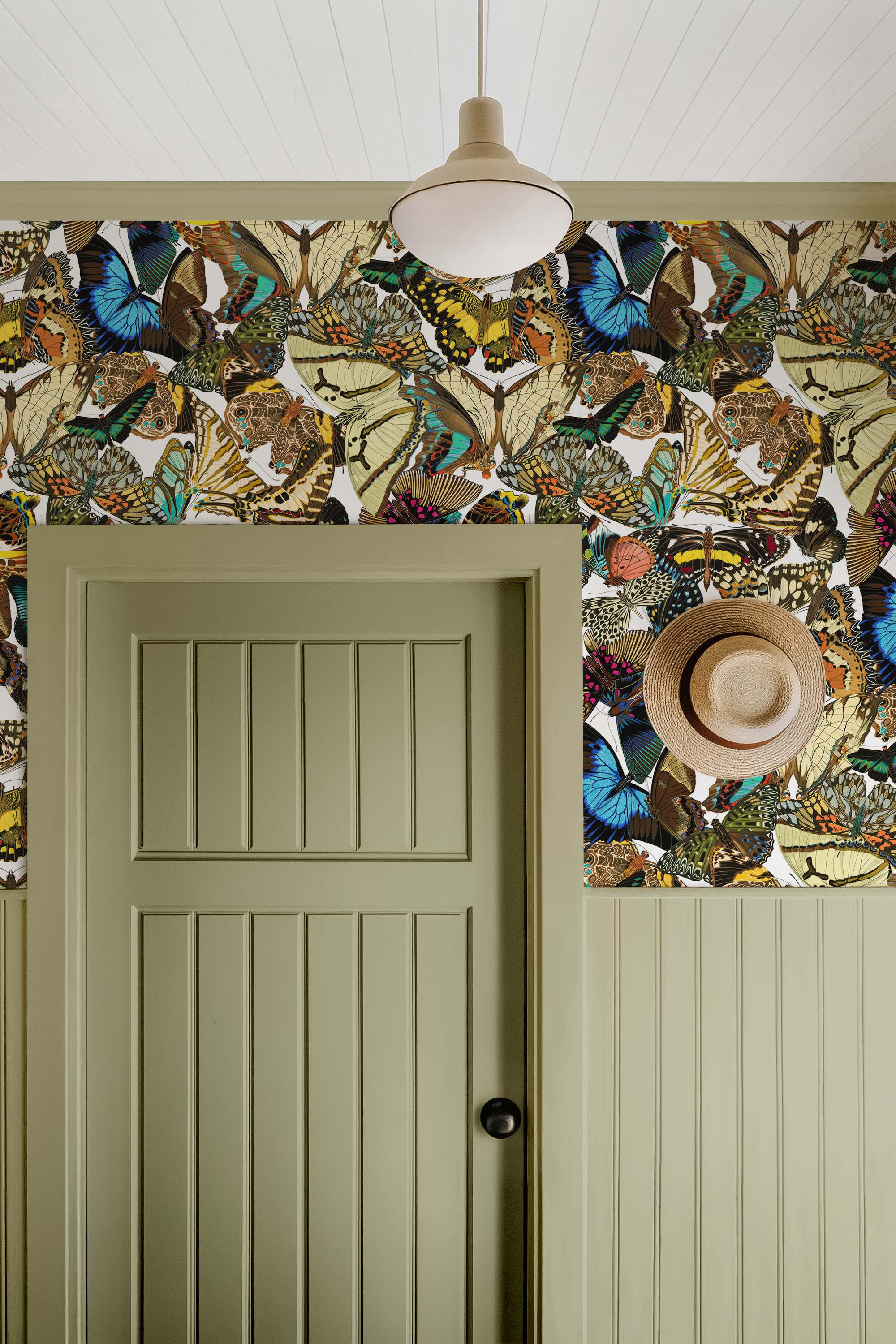 Butterfly Cabinet Wallpaper White - Image 2 by RebelMod