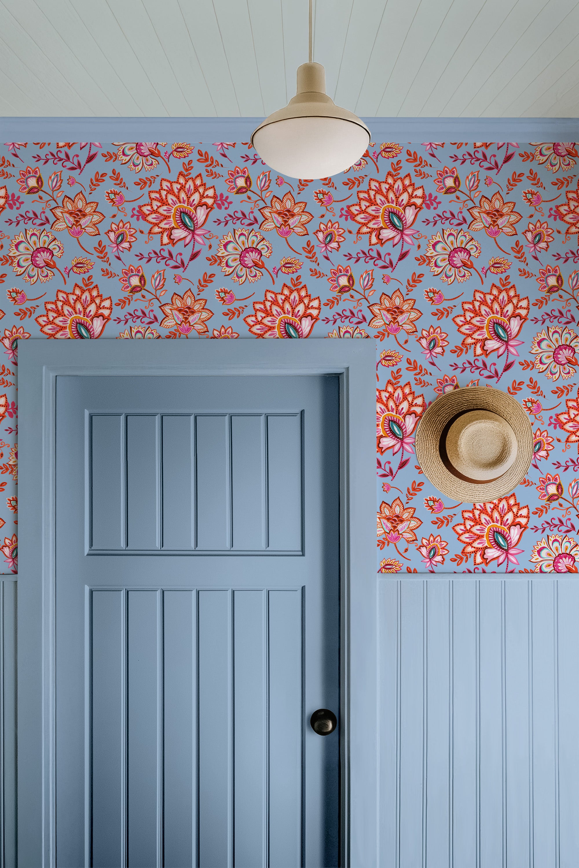 Bohemian Whimsy Floral - Sky Wallpaper - Image 3 by RebelMod