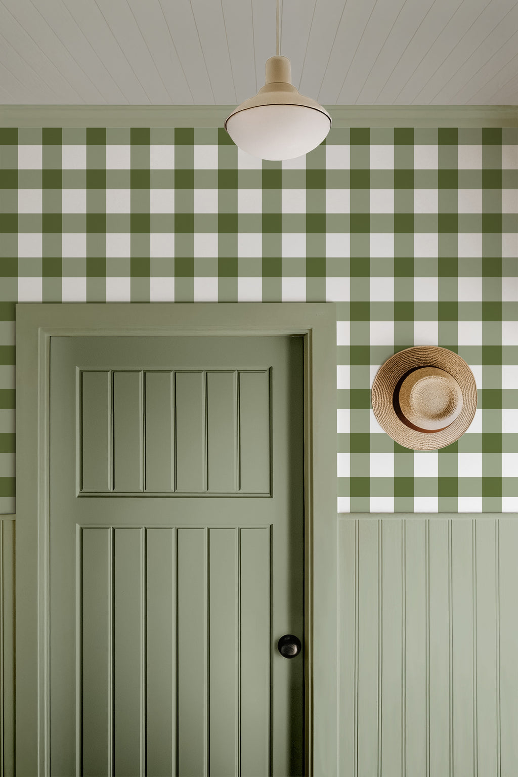 Olive Green Plaid Gingham Wallpaper - Image 6 by RebelMod