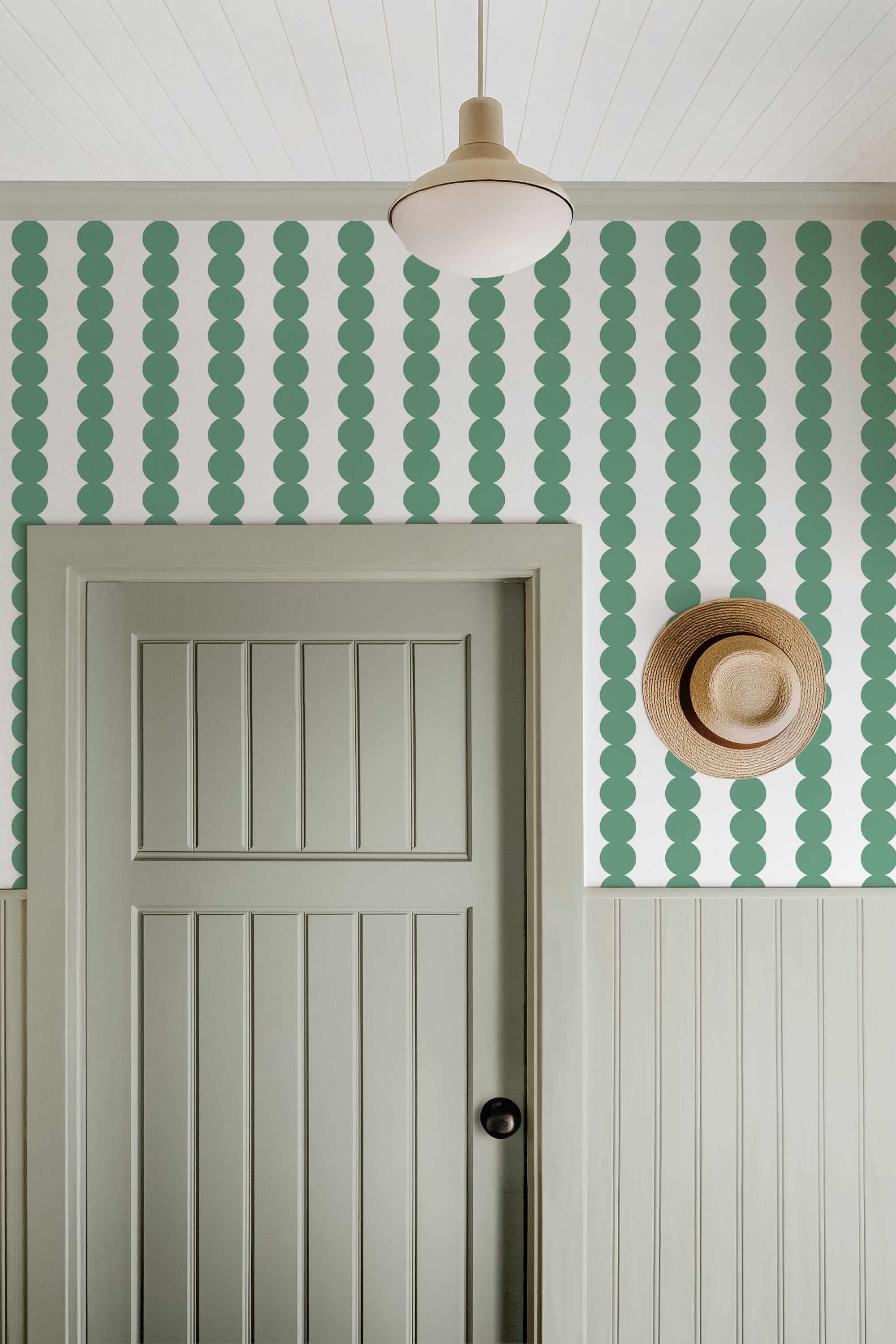 Scallop Stripe Green Wallpaper - Image 5 by RebelMod
