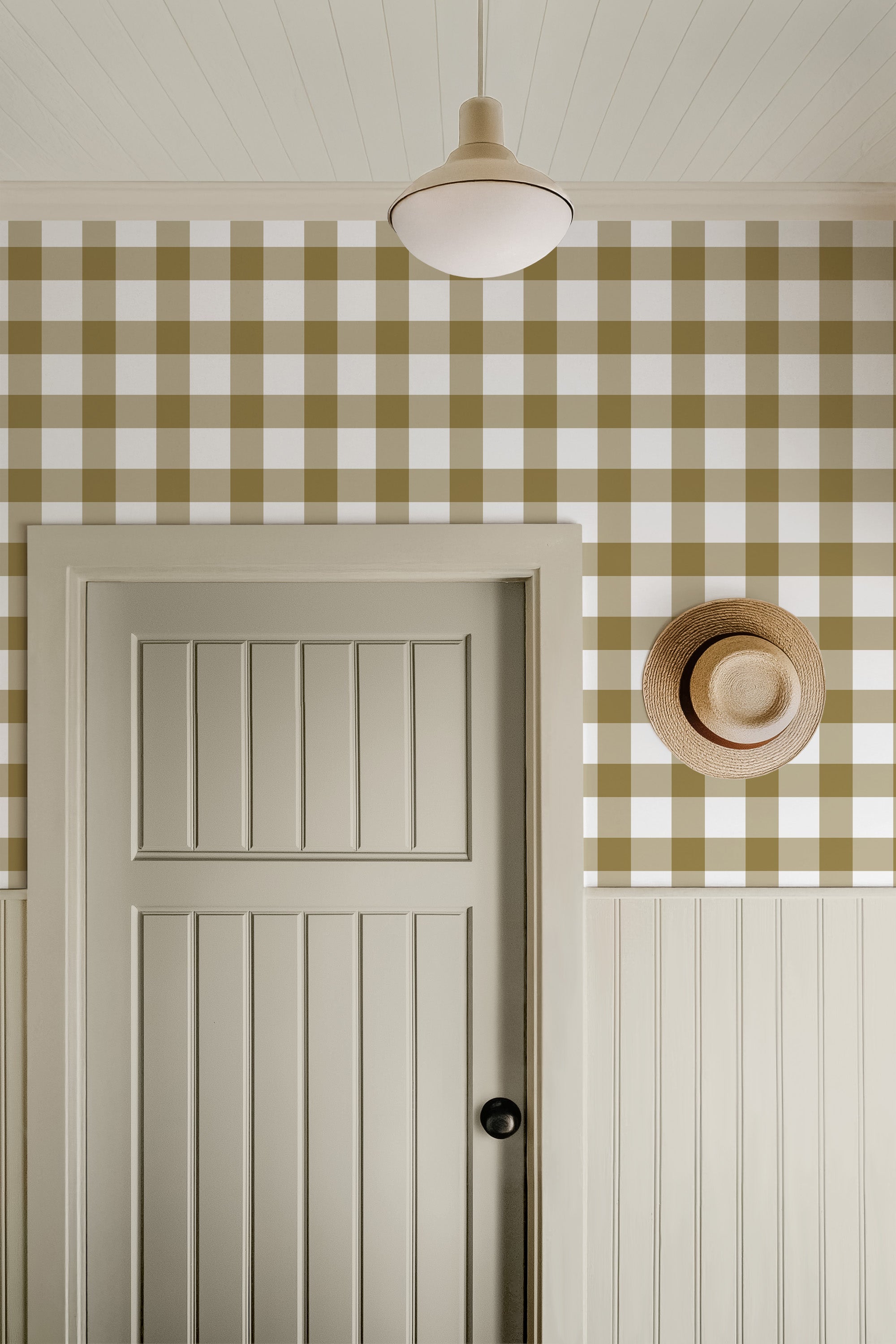 Amber Brown Plaid Gingham Wallpaper - Image 2 by RebelMod