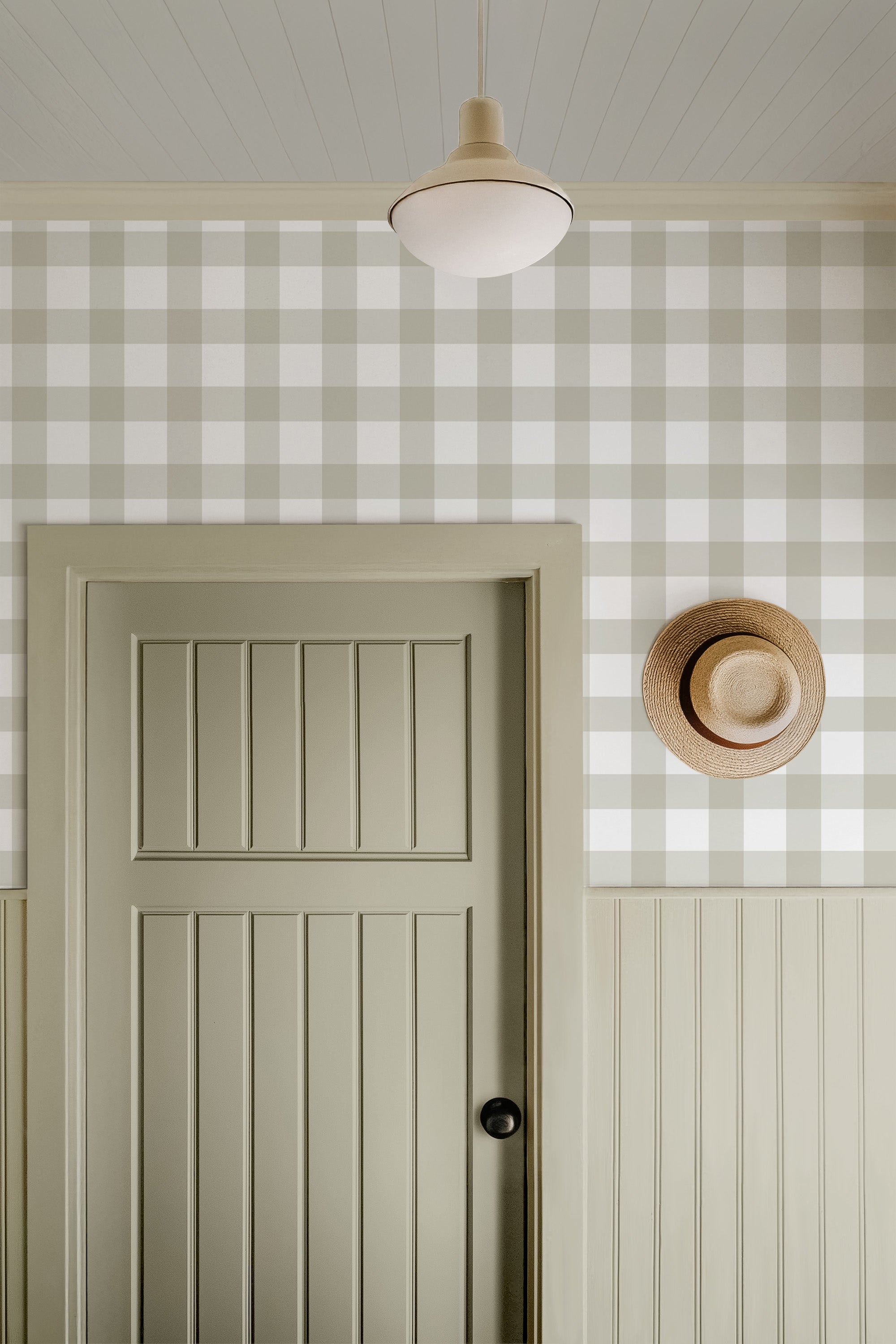 Ivory Plaid Gingham Wallpaper - Image 6 by RebelMod