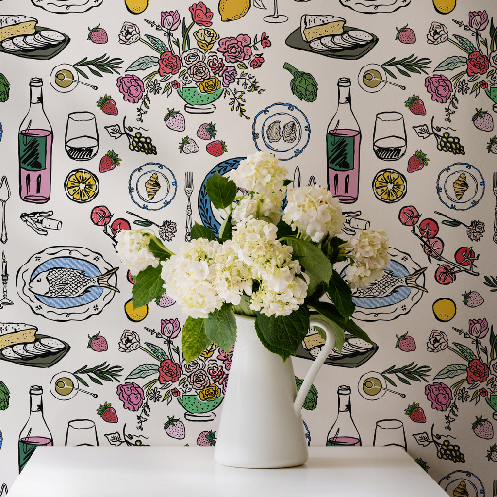 Sunday Dinner Tablescape Wallpaper