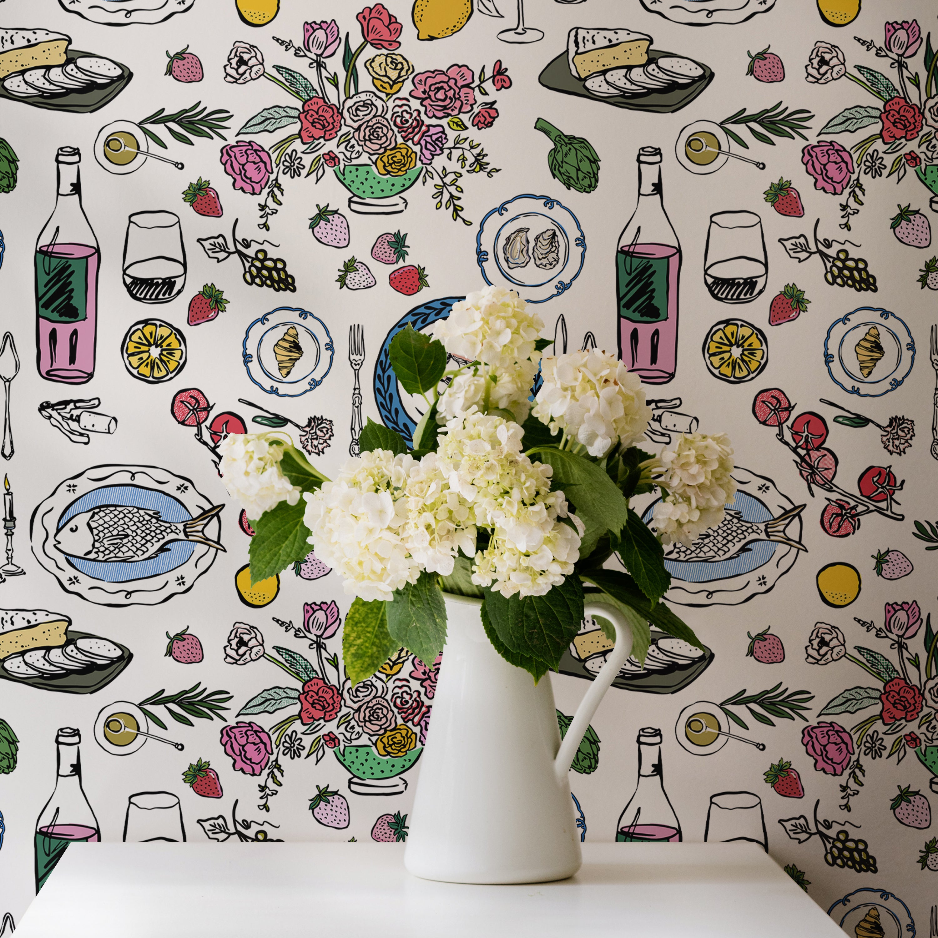 Sunday Dinner Tablescape Wallpaper