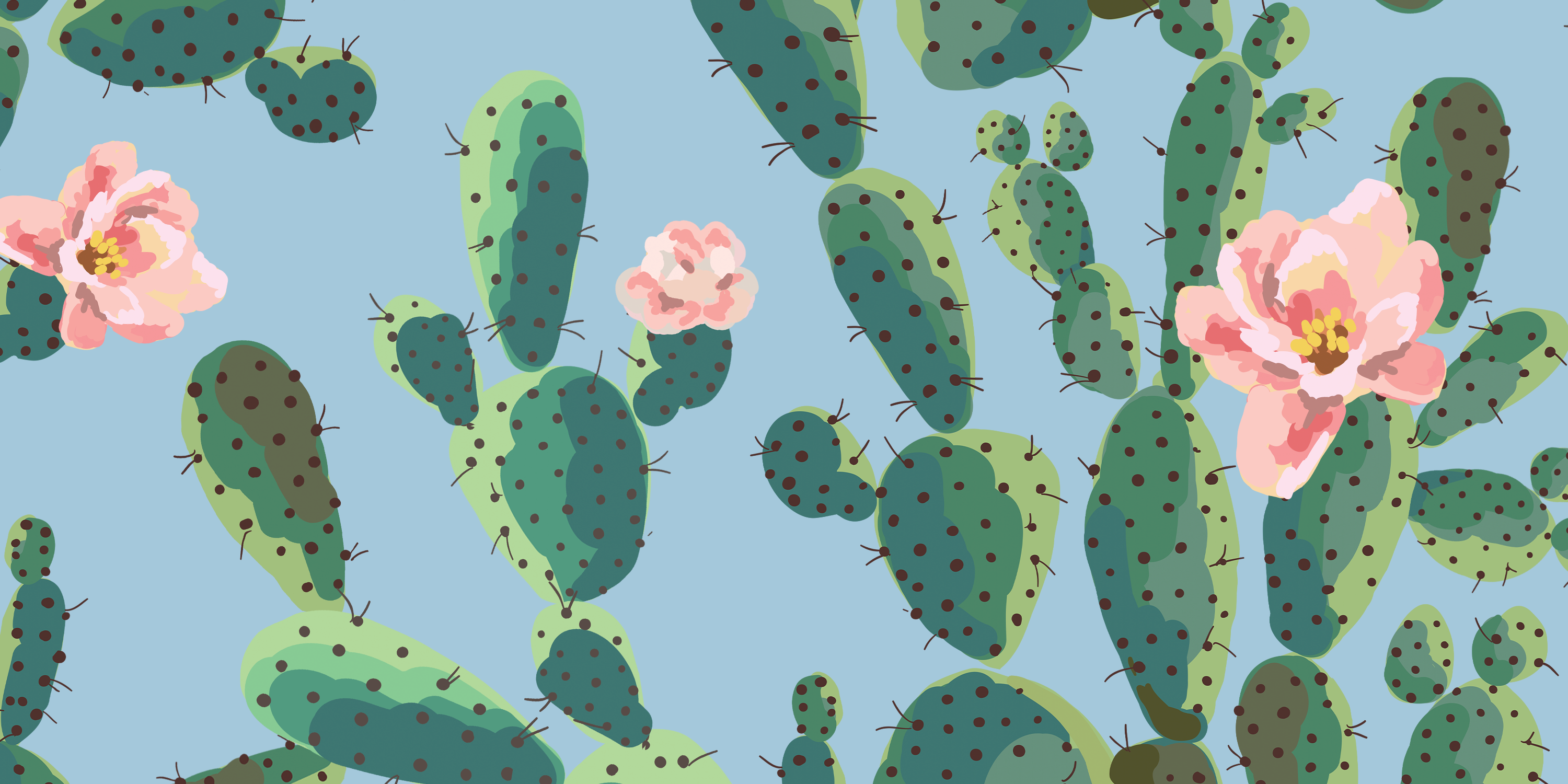 Cactus Trellis in Blue