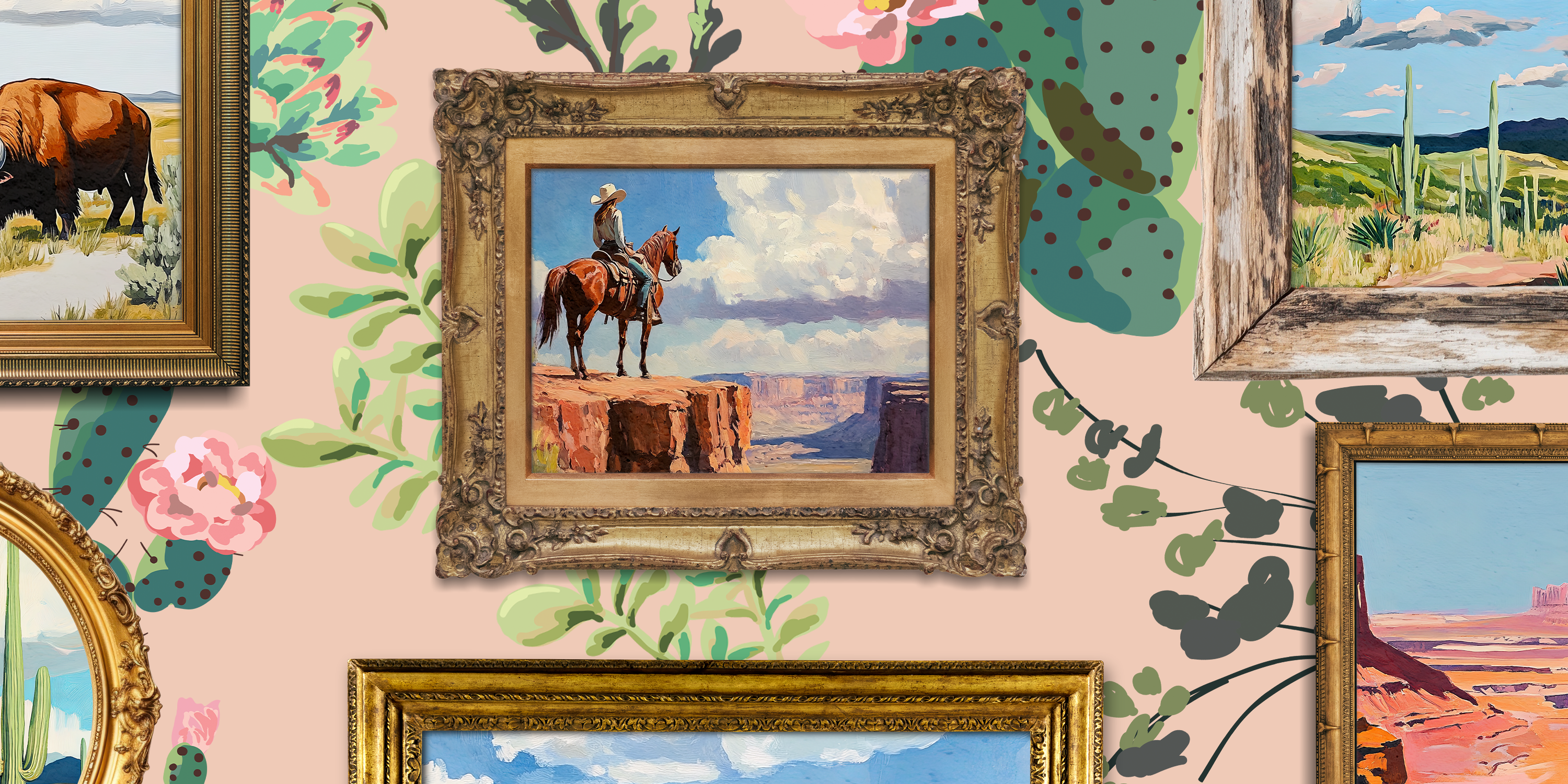 Western Life Cactus in Dusty Coral