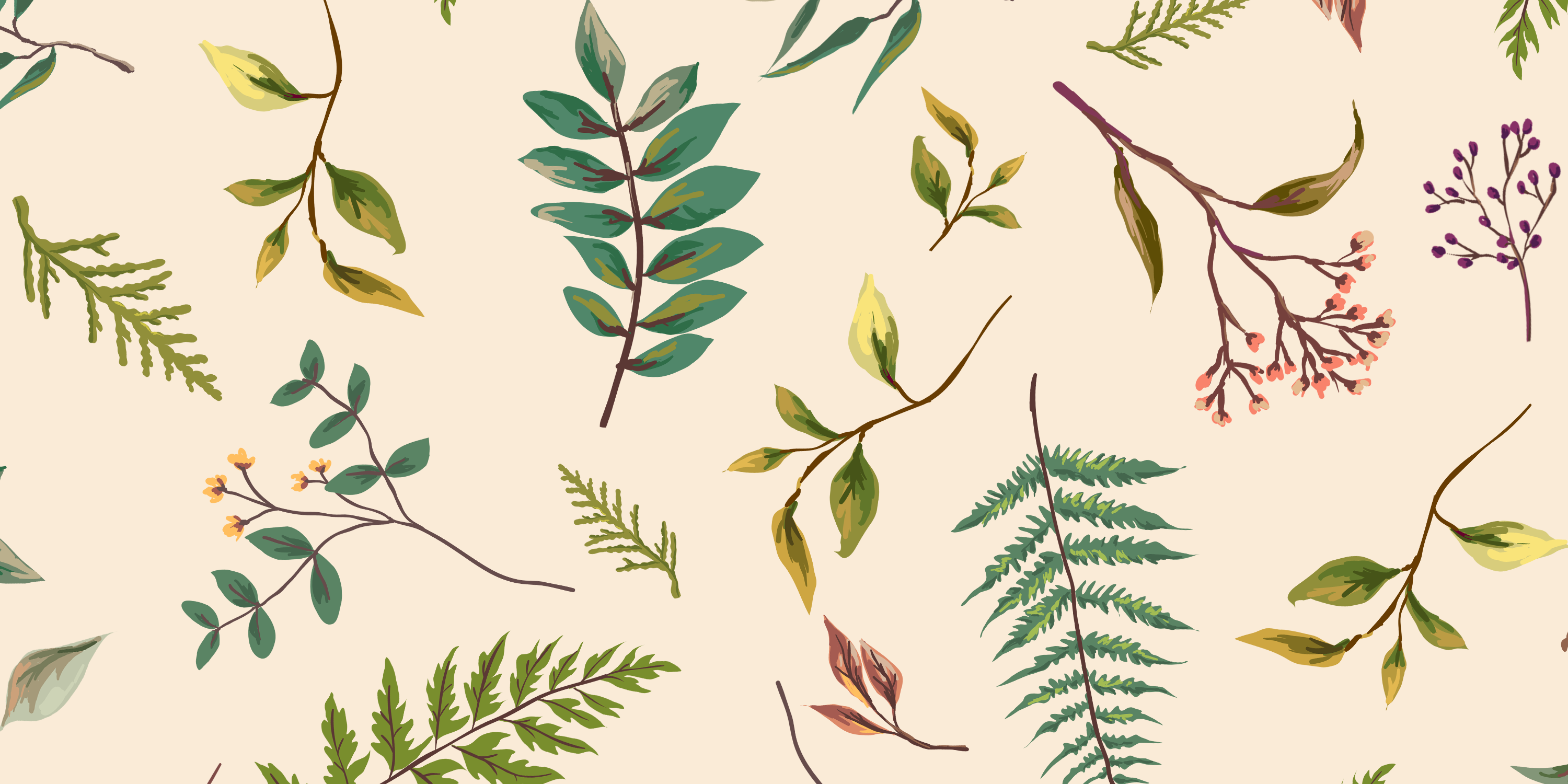 Cabin in the Woods Leaves in Ivory