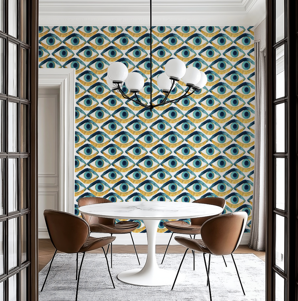 Hamsa Eye Aqua Blue Wallpaper