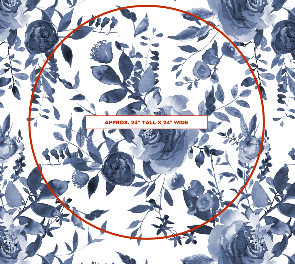 Indigo Blue Watercolor Floral Wallpaper