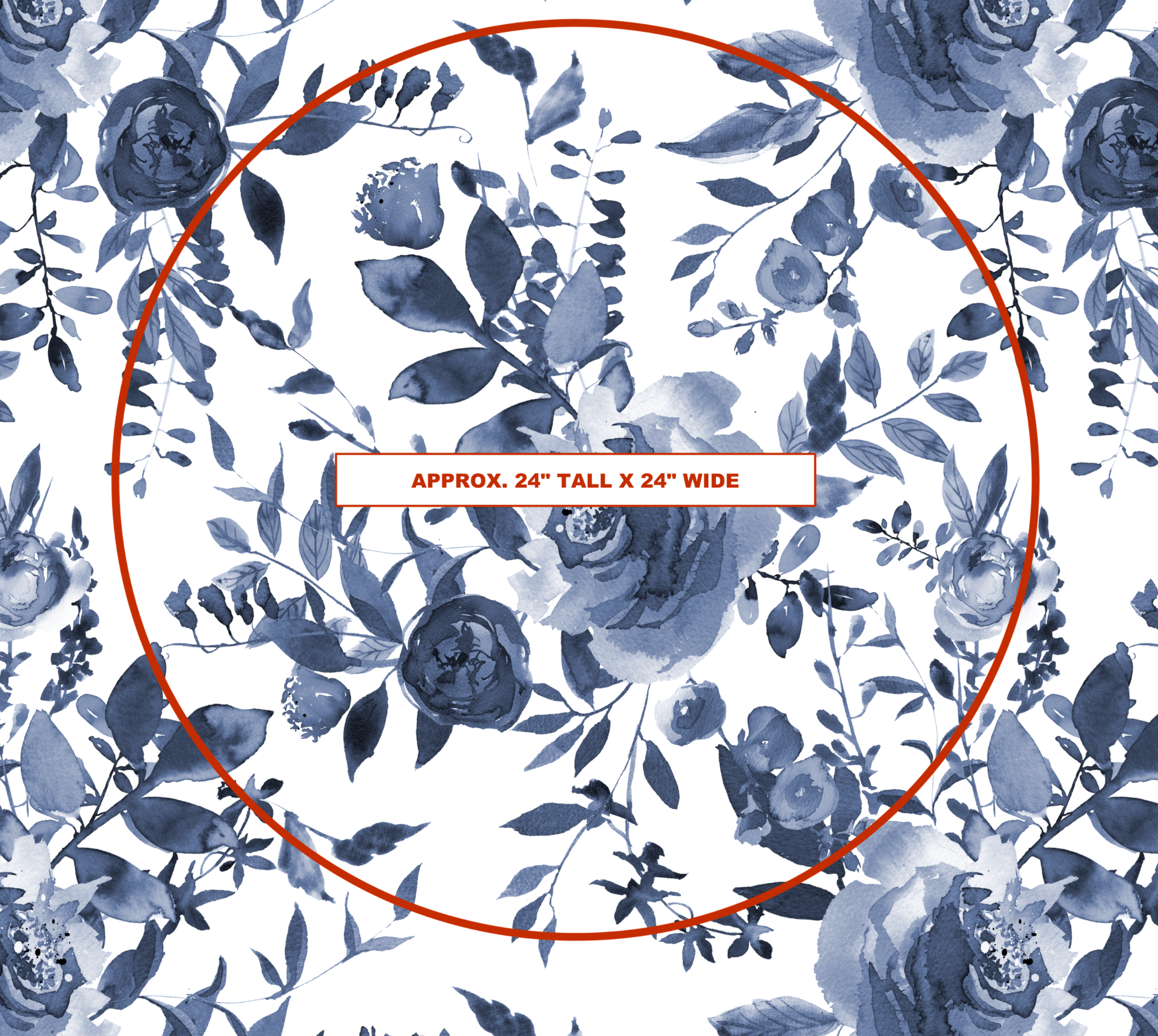 Indigo Blue Watercolor Floral Wallpaper
