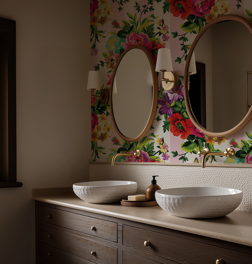 Vibrant Floral Pop Wallpaper - Large