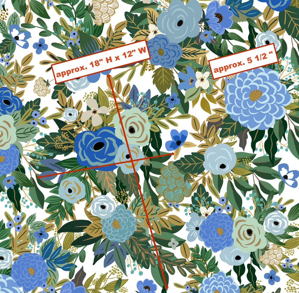 Elegant Hand-Drawn Blue Floral Wallpaper