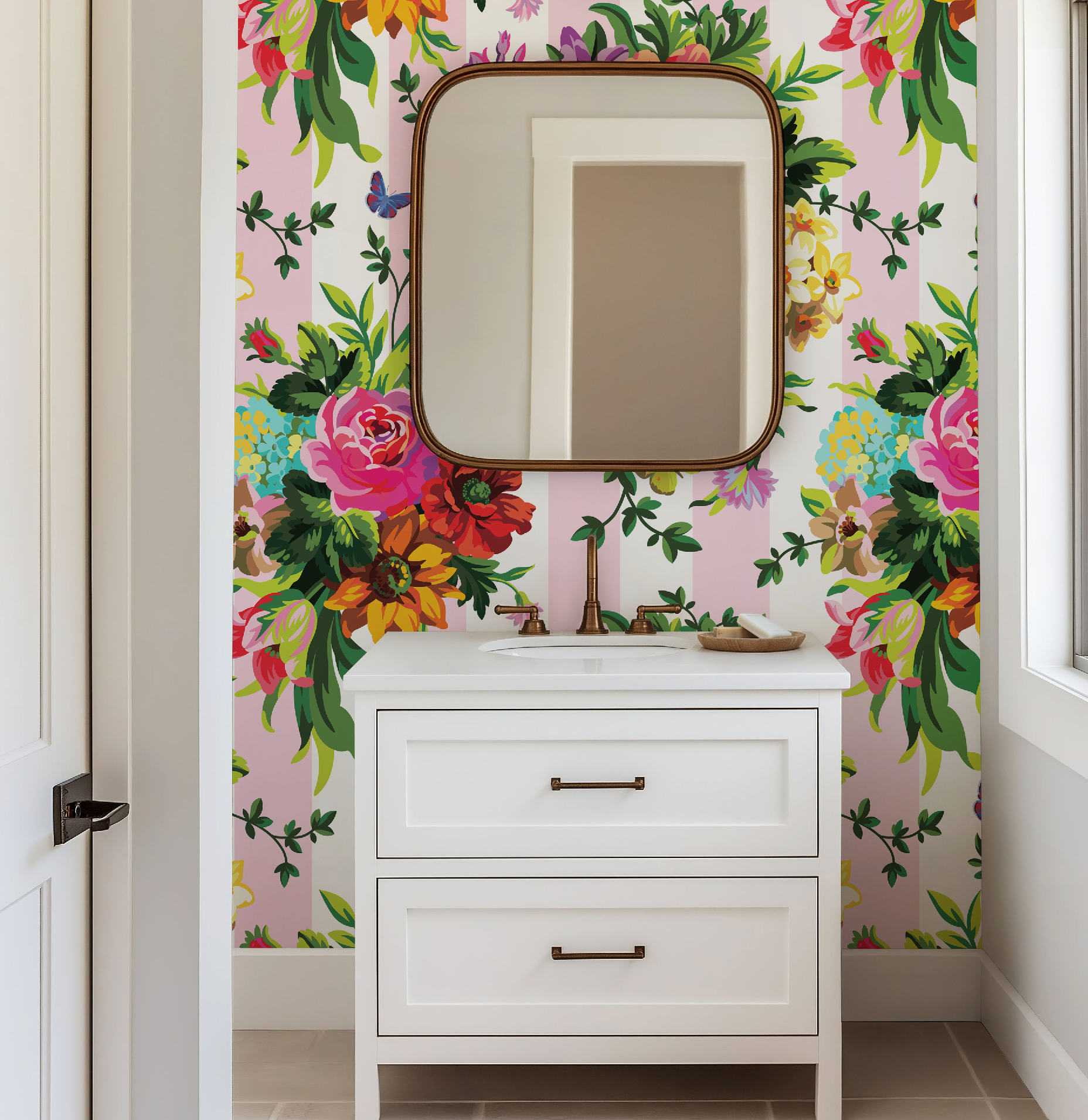 Vibrant Floral Pop Wallpaper - Large
