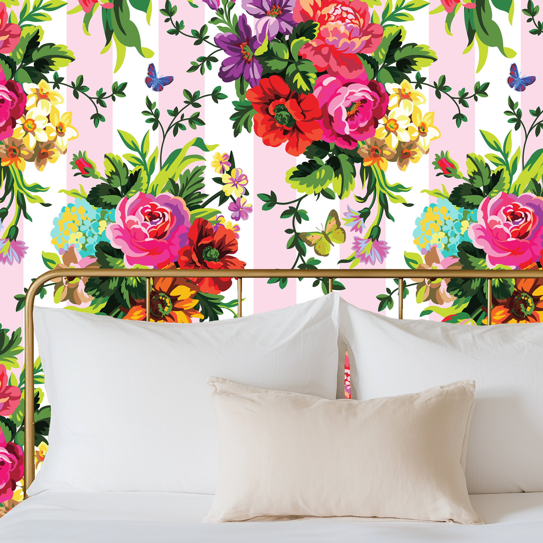 Vibrant Floral Pop Wallpaper - Large
