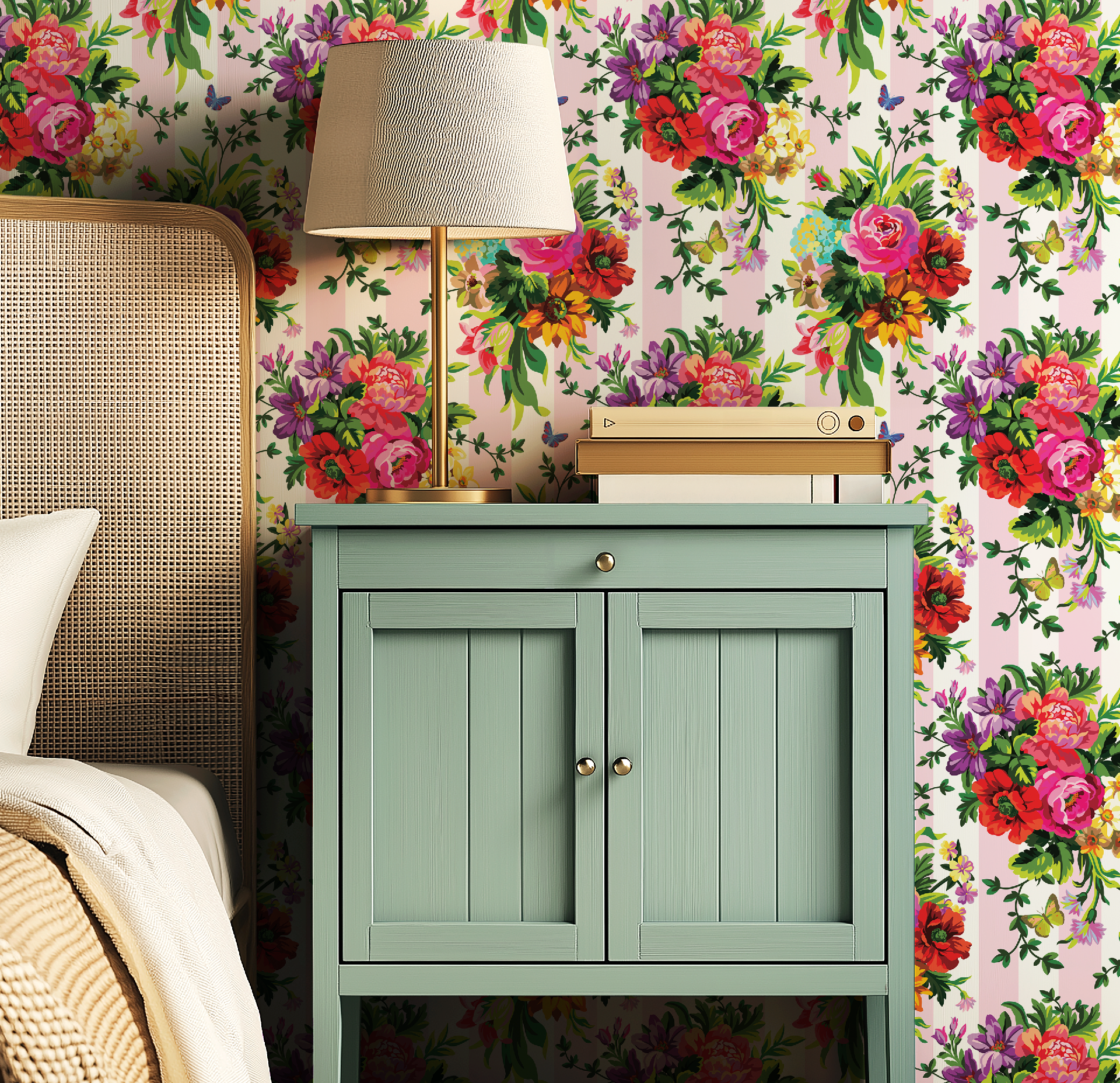 Vibrant Floral Pop Wallpaper - Small