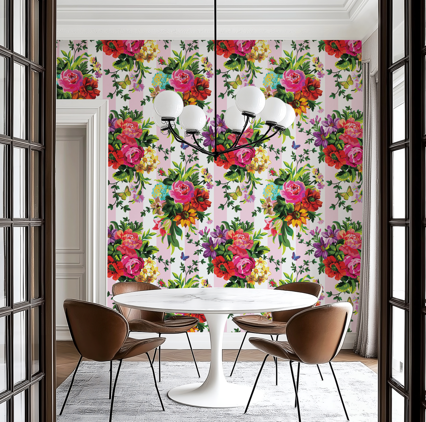 Vibrant Floral Pop Wallpaper - Large