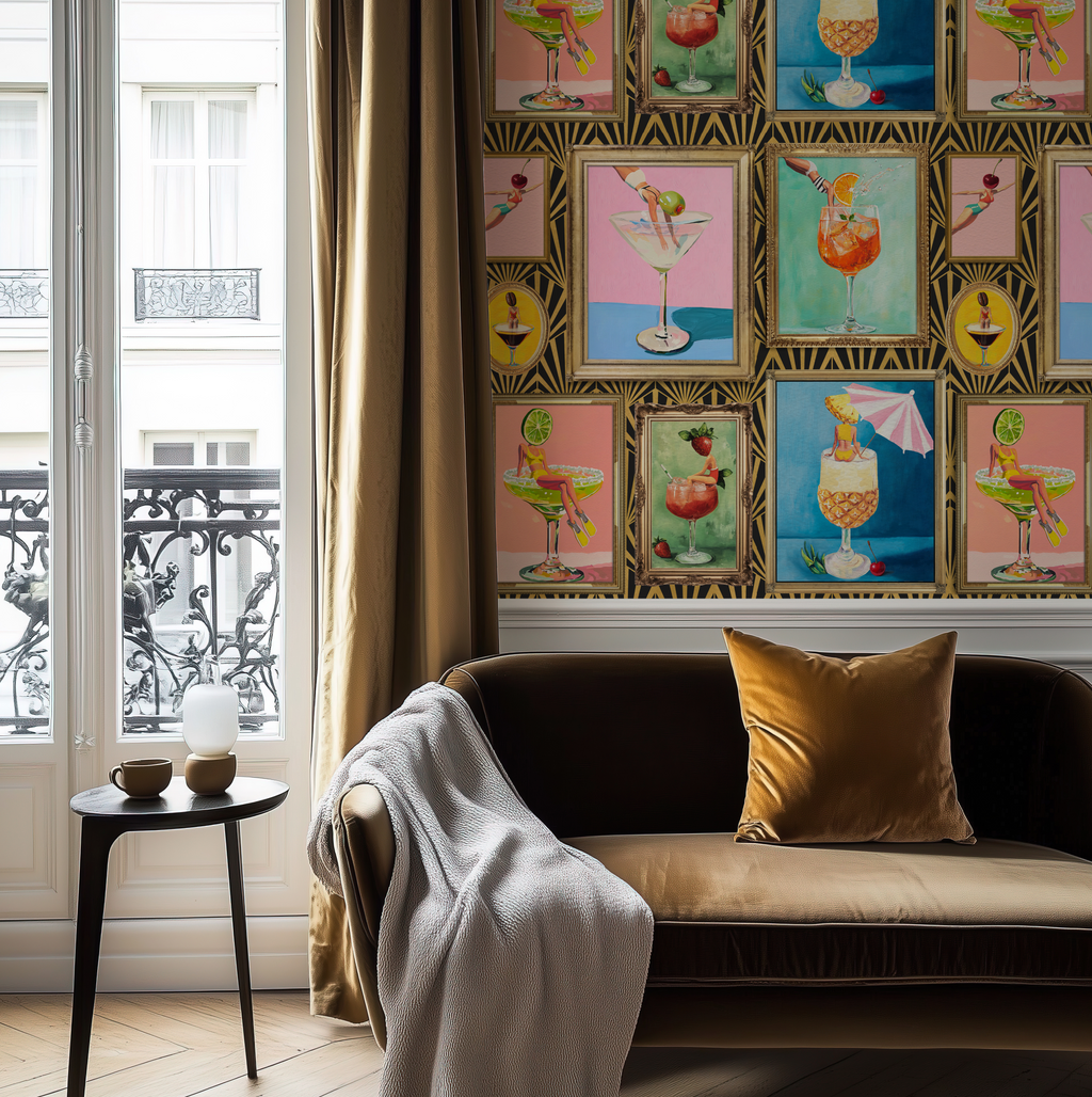 Mid-Century Retro Bar Cocktail Lounge Wallpaper - Large