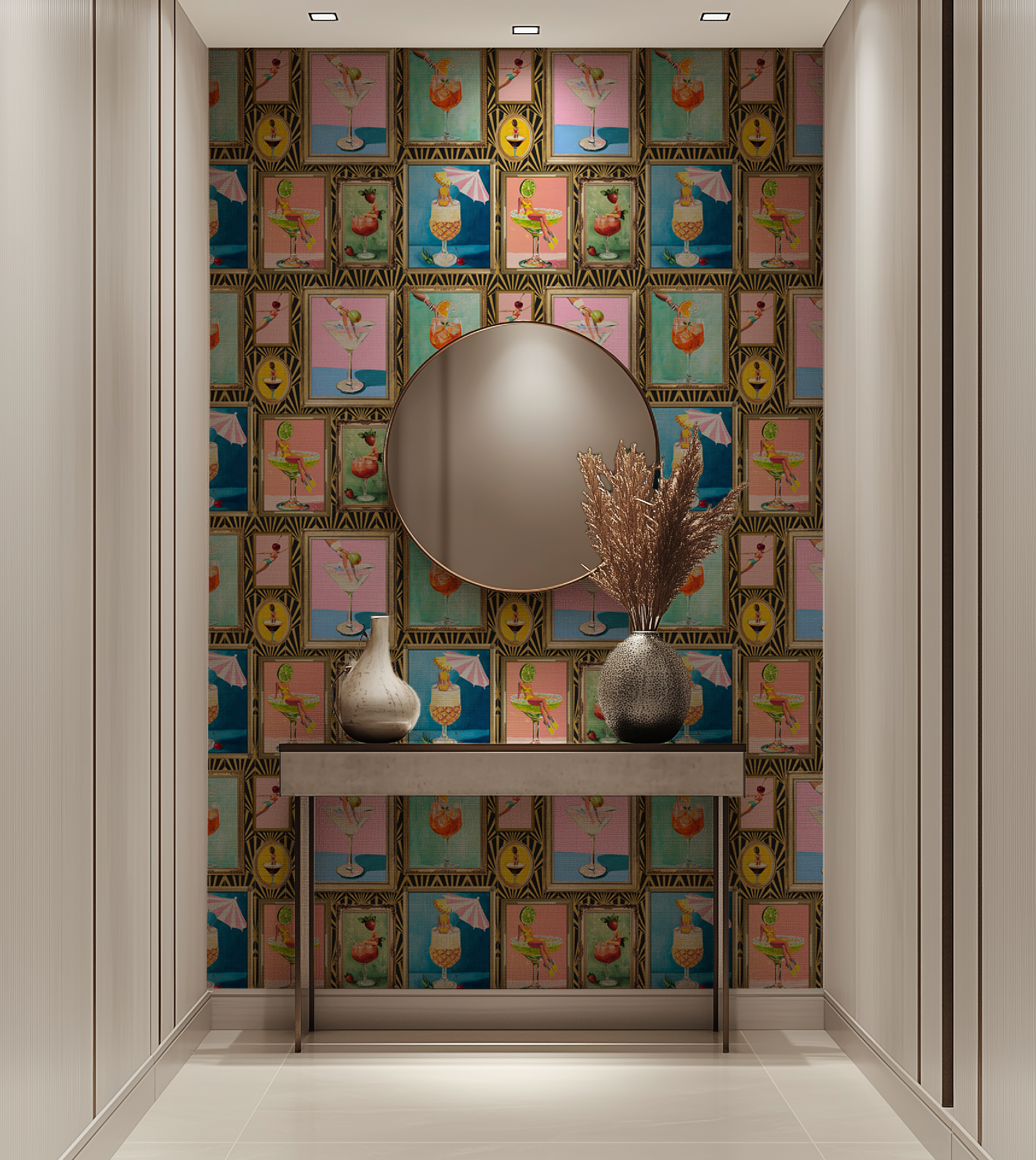 Mid-Century Retro Bar Cocktail Lounge Wallpaper - Small
