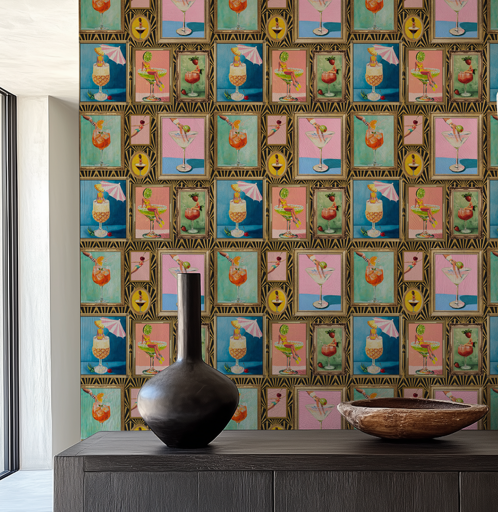 Mid-Century Retro Bar Cocktail Lounge Wallpaper - Small