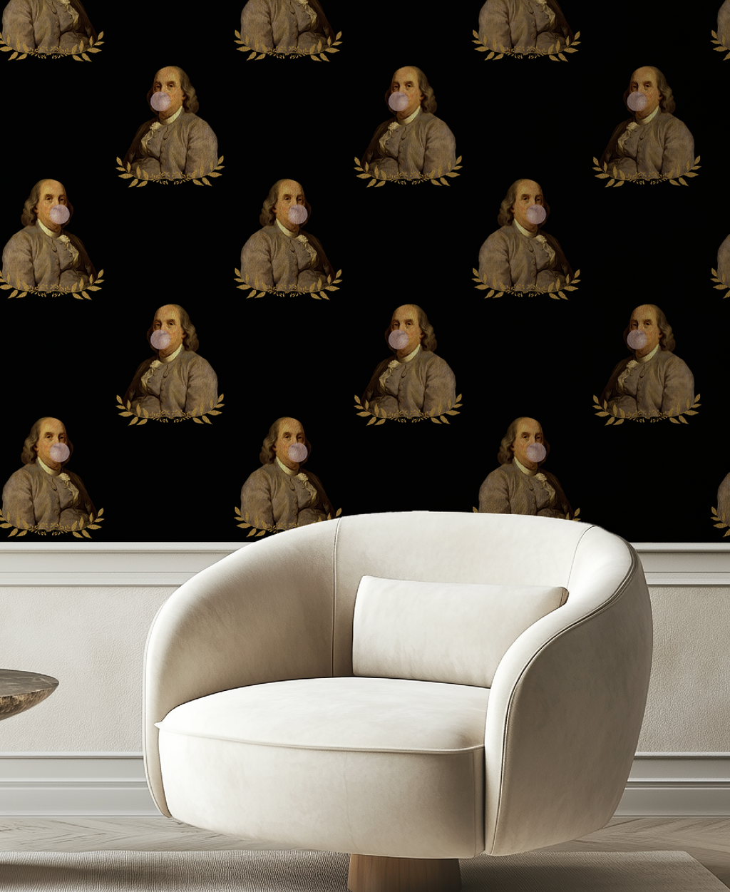 Benjamin Franklin Bubble Gum Glitter Leaf Funny Wallpaper