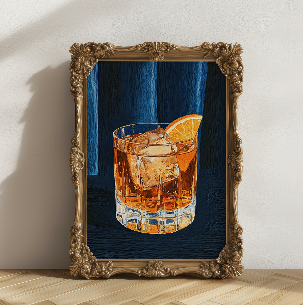 Vintage Whiskey Sour Cocktail Art Print - Mid-Century Bar Illustration, Bourbon Drink Wall Decor