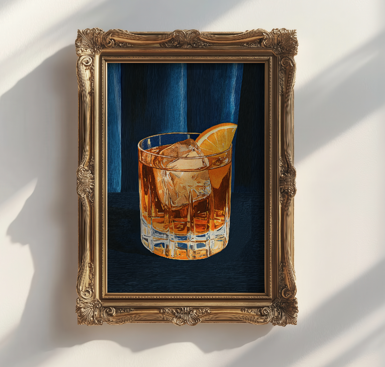 Vintage Whiskey Sour Cocktail Art Print - Mid-Century Bar Illustration, Bourbon Drink Wall Decor