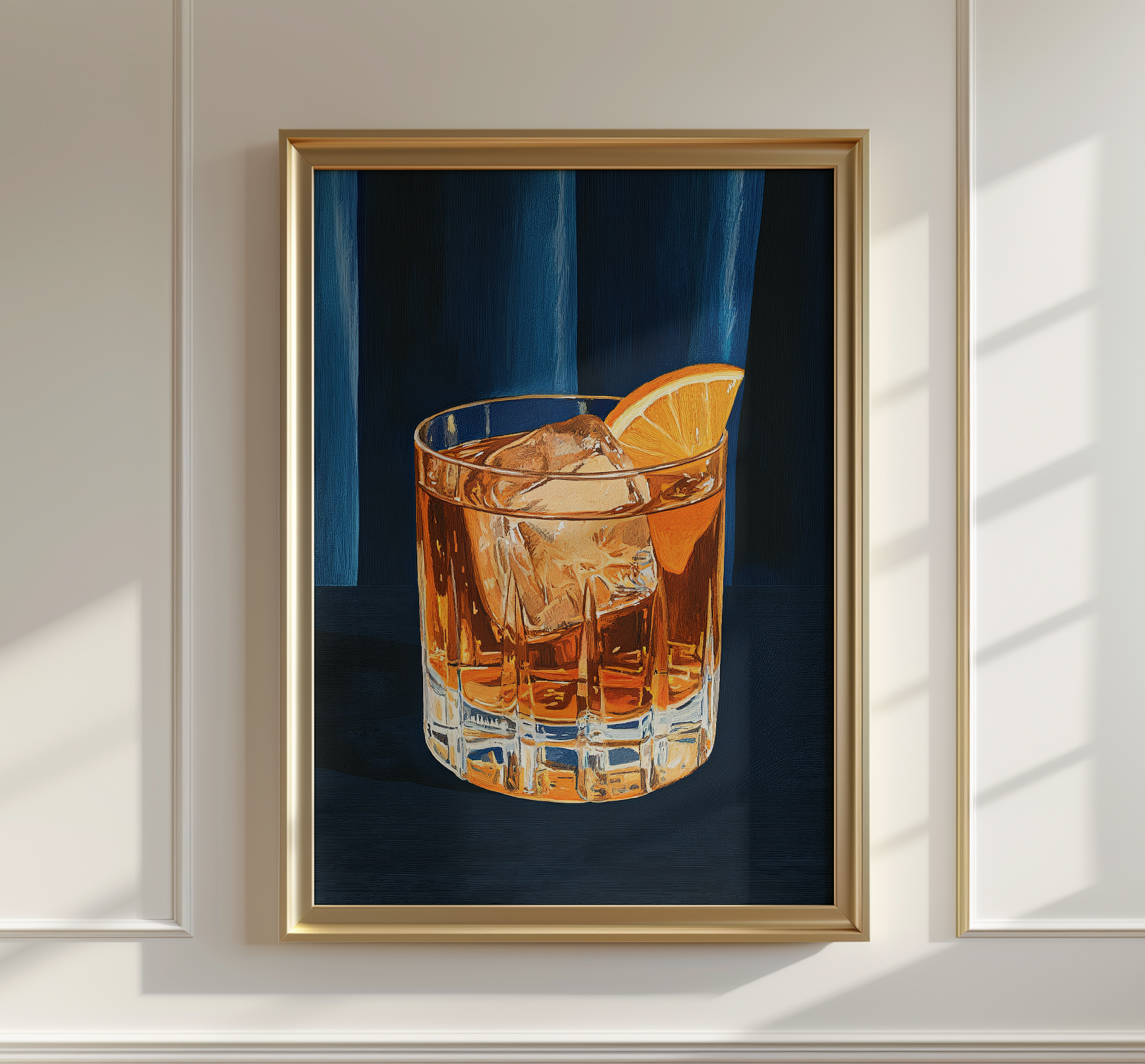 Vintage Whiskey Sour Cocktail Art Print - Mid-Century Bar Illustration, Bourbon Drink Wall Decor