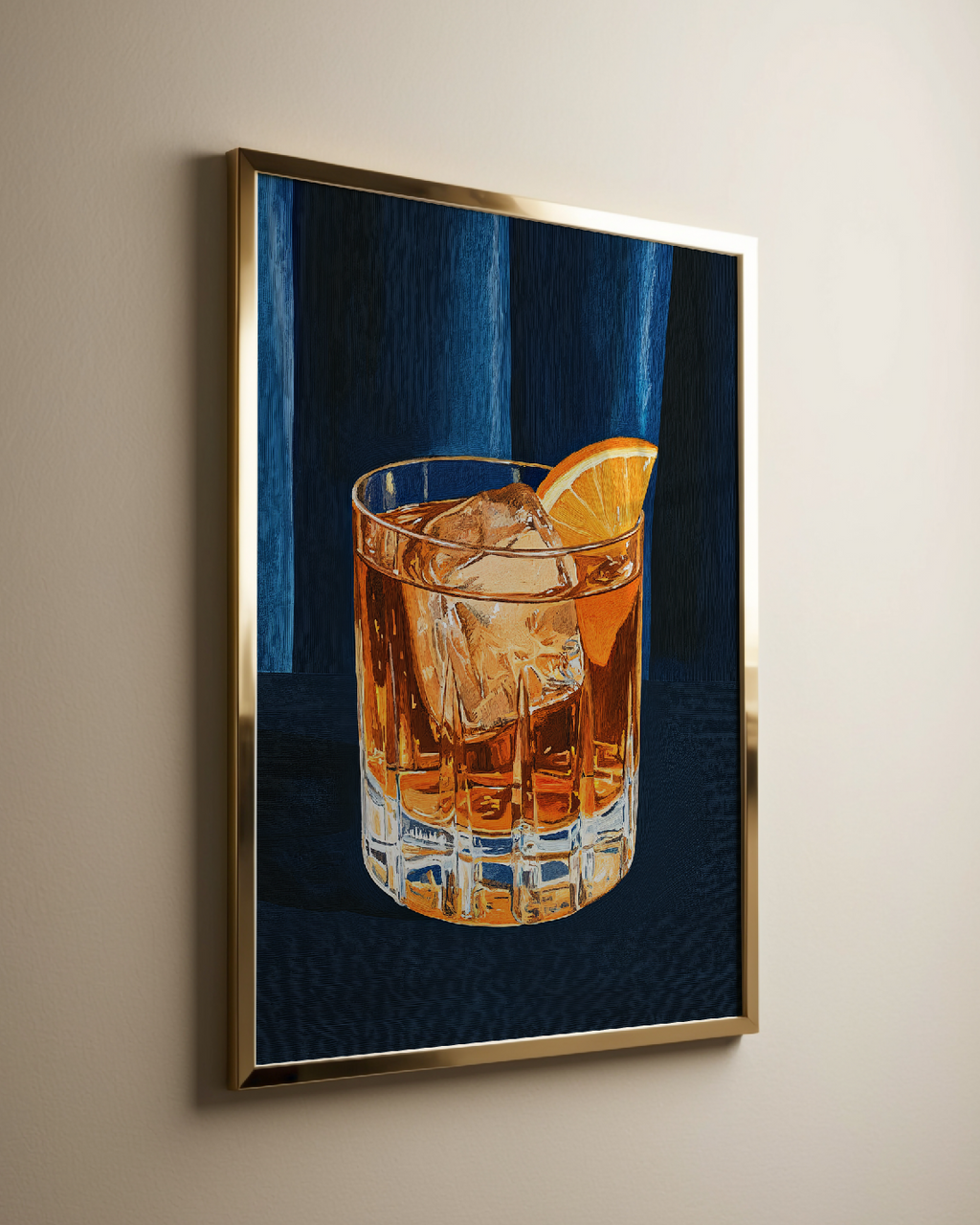 Vintage Whiskey Sour Cocktail Art Print - Mid-Century Bar Illustration, Bourbon Drink Wall Decor