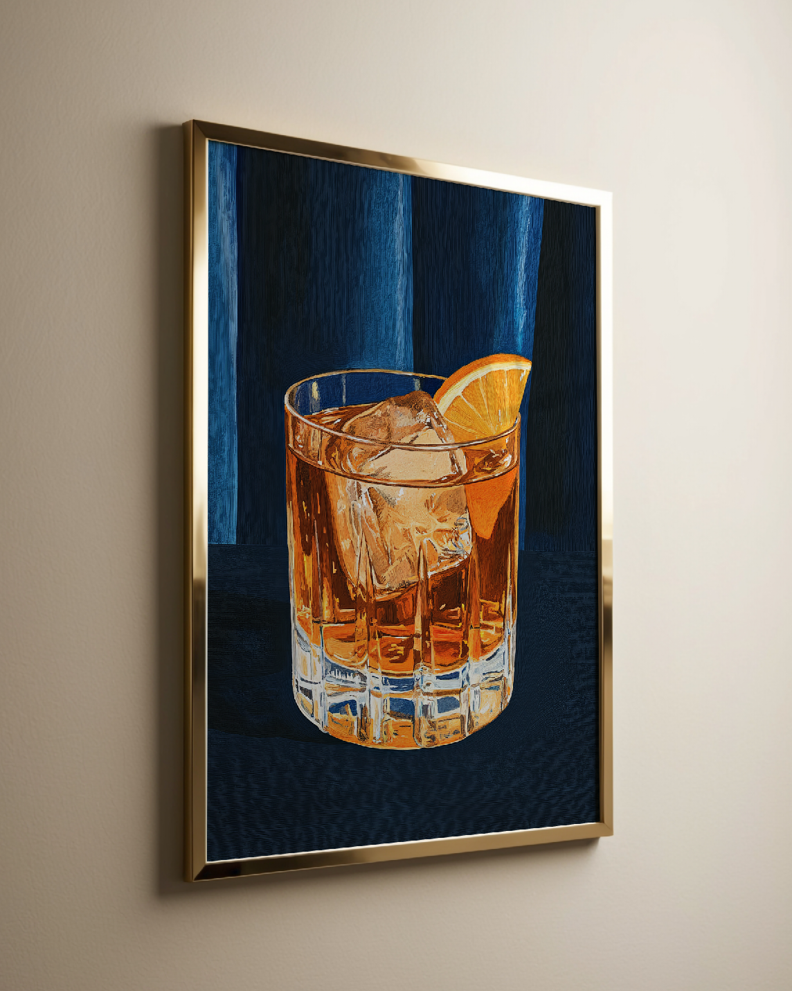 Vintage Whiskey Sour Cocktail Art Print - Mid-Century Bar Illustration, Bourbon Drink Wall Decor
