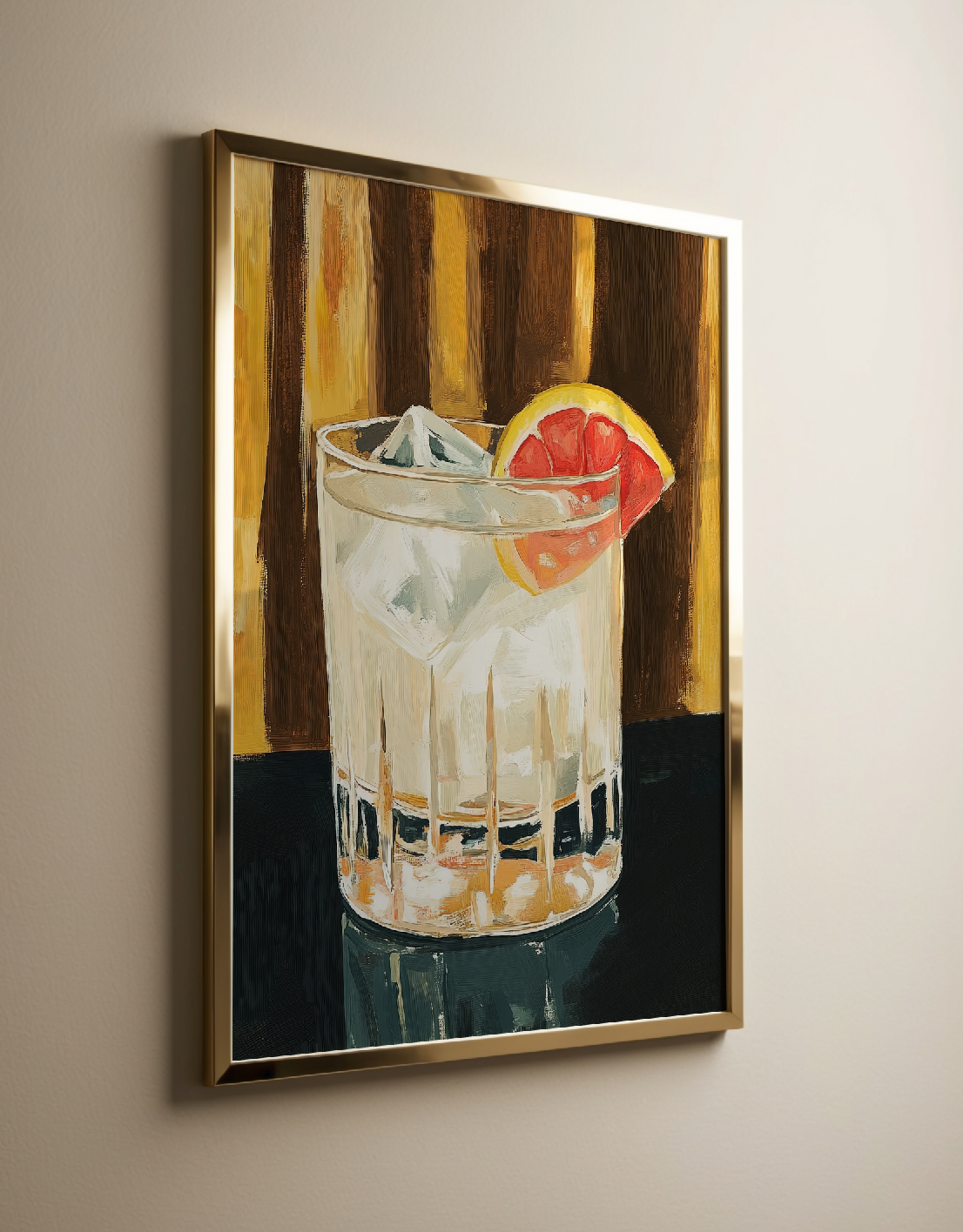 Vibrant Pink Grapefruit Paloma Cocktail Art Print - Retro Bar Decor, Citrus Kitchen Poster, Home Gift