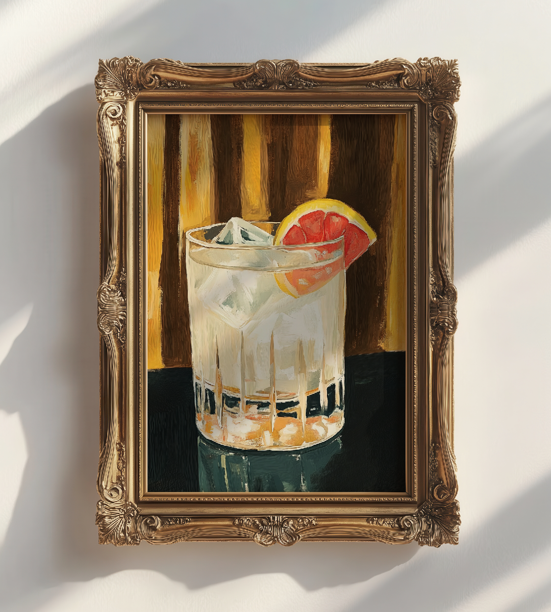 Vibrant Pink Grapefruit Paloma Cocktail Art Print - Retro Bar Decor, Citrus Kitchen Poster, Home Gift