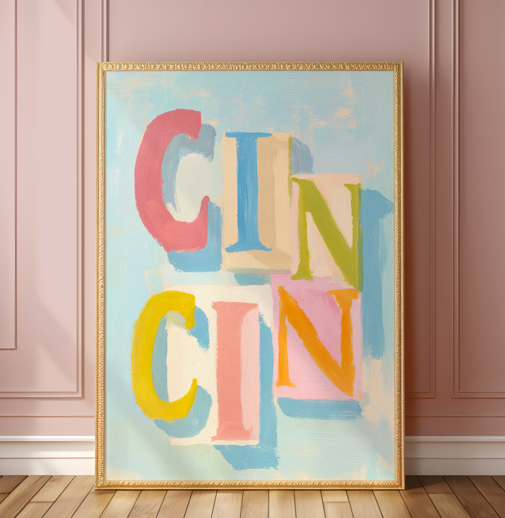 Retro Italian Aperitivo Poster - Cin Cin Cheers Art Print for Bar, Kitchen, Mid-Century Modern Decor