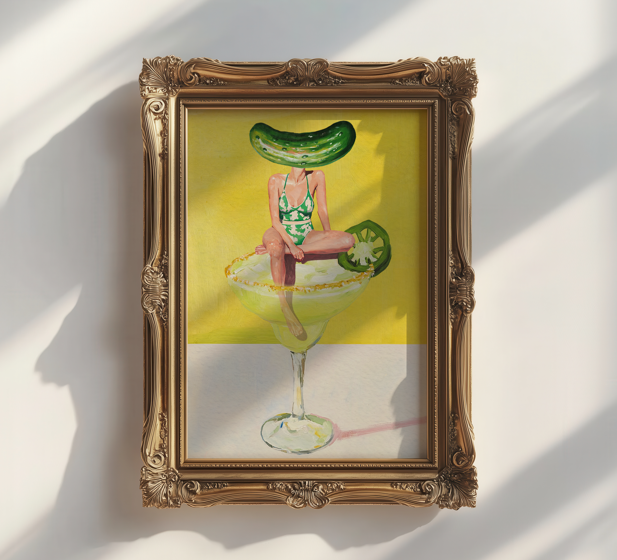 Spicy Pickle Jalapeño Margarita Retro Wall Art Poster - Fun Bar Decor for Cocktail Enthusiasts