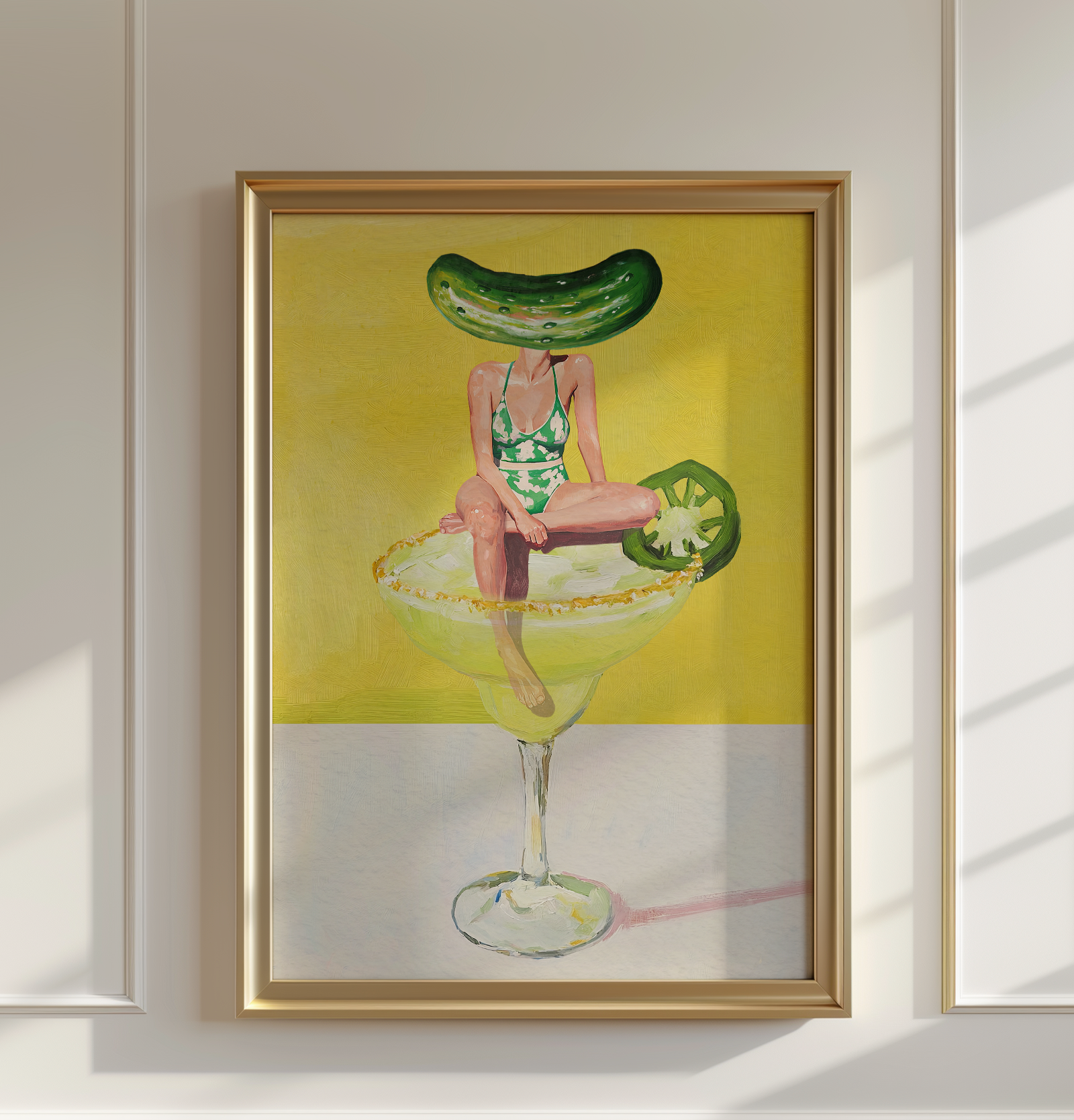 Spicy Pickle Jalapeño Margarita Retro Wall Art Poster - Fun Bar Decor for Cocktail Enthusiasts